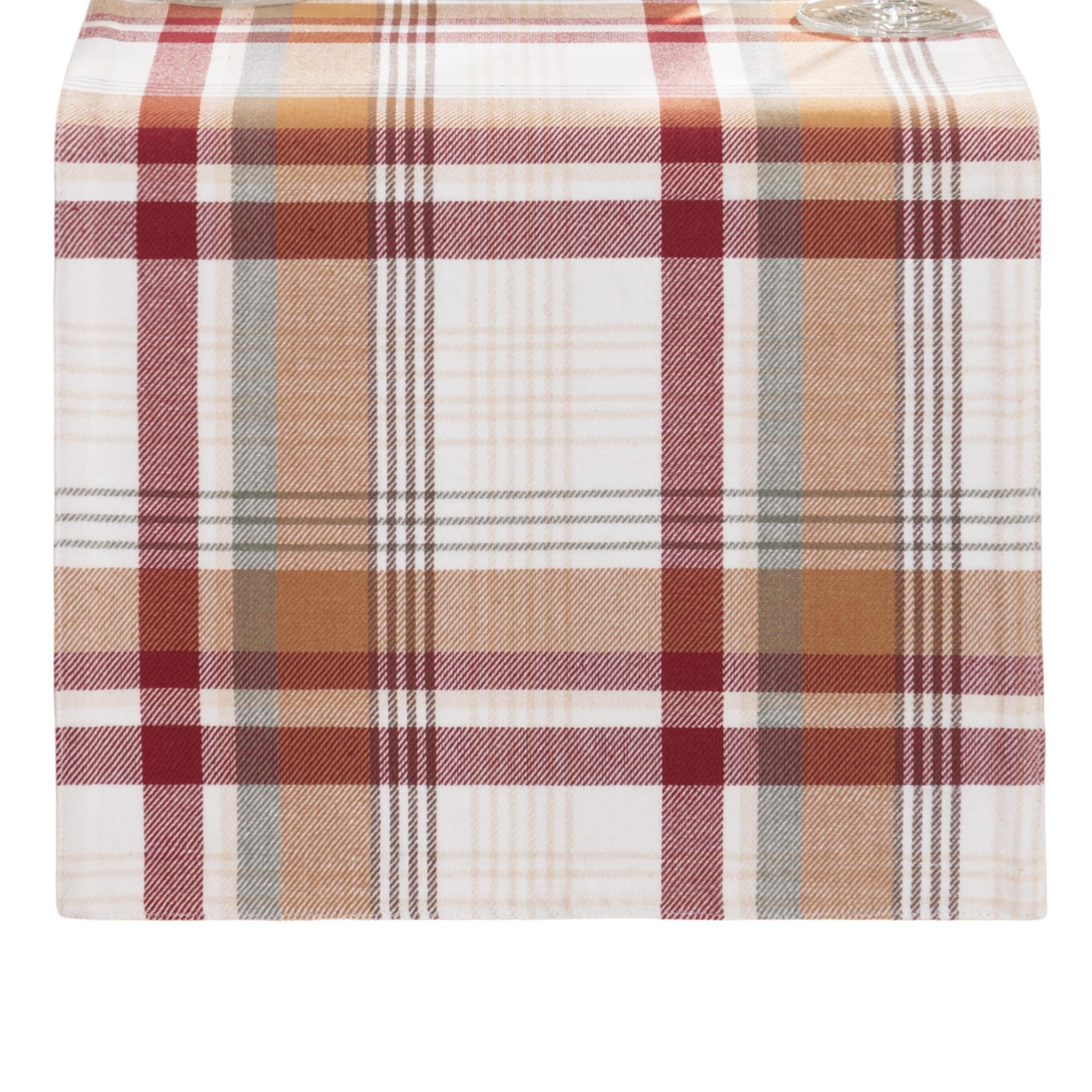 Elrene Home Fashions 194590274443 Seneca Plaid Holiday Cotton Table Runner 13x90 Indoor Multicolor Table Cover for 6-ft rectangle