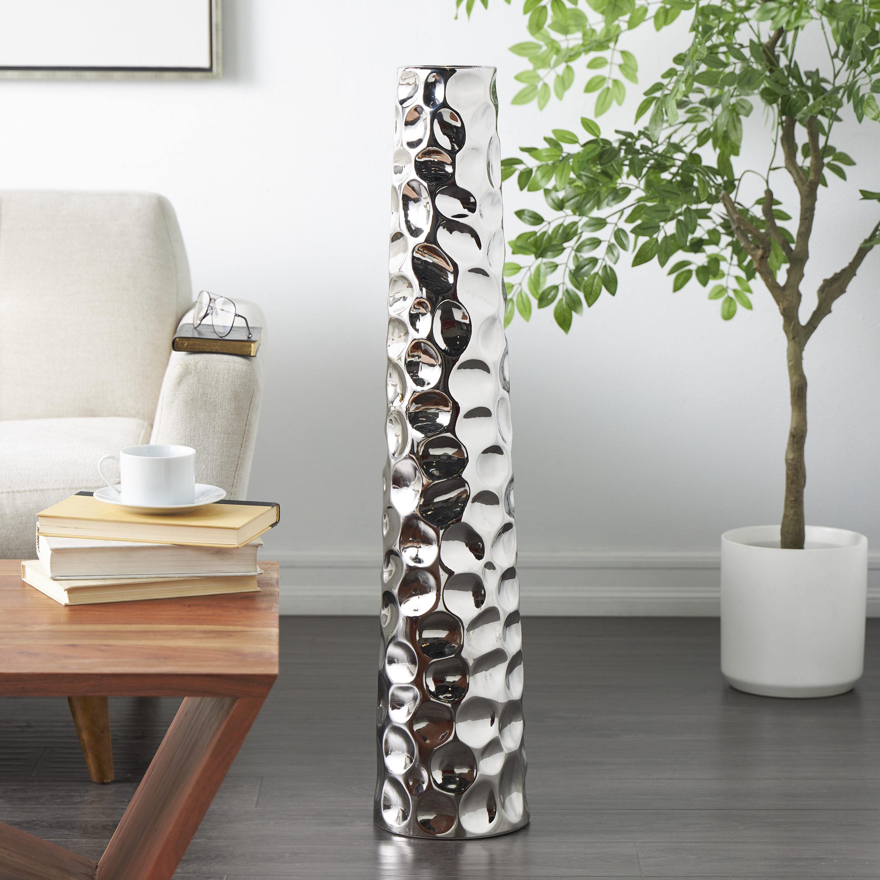 Grayson Lane 821684 Silver Ceramic Modern Vase