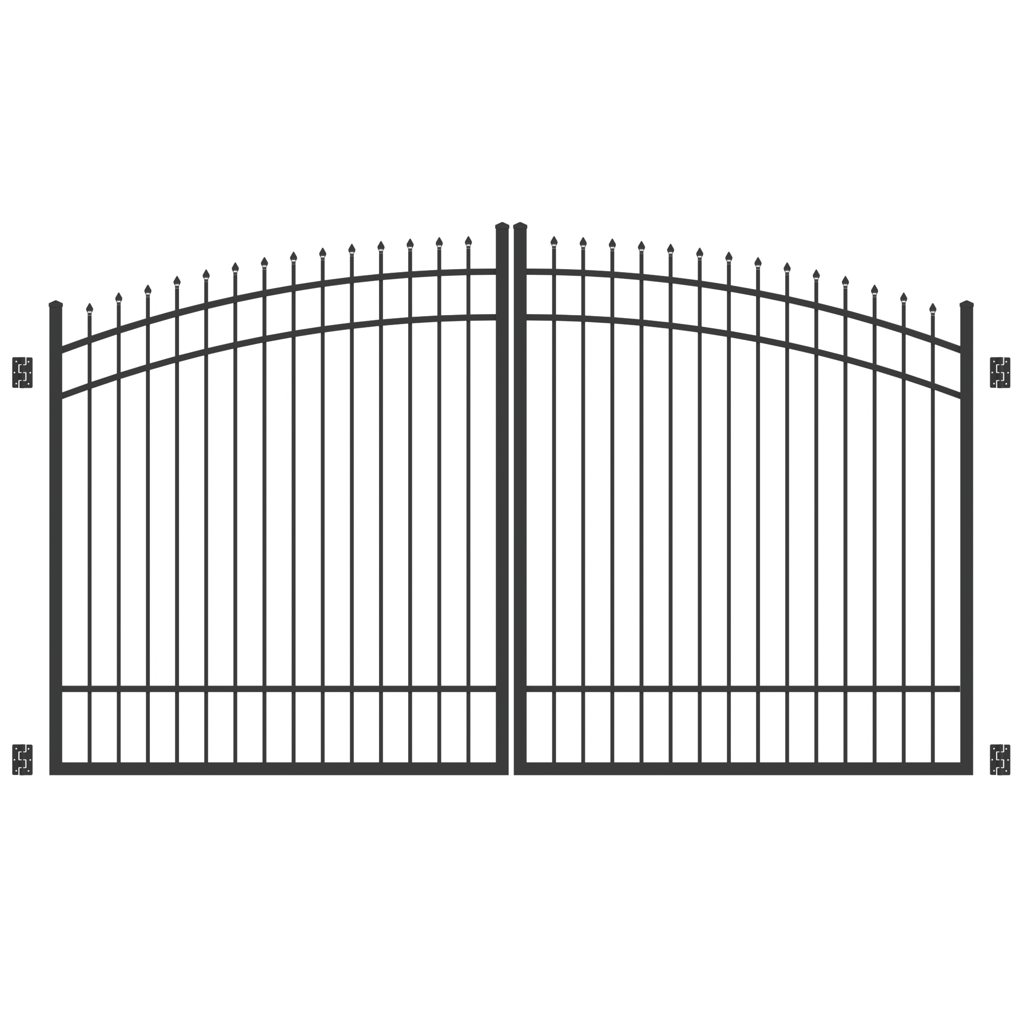 Freedom 11.75-Feet x 6.02-Feet Black Aluminum Driveway Gate #73015996