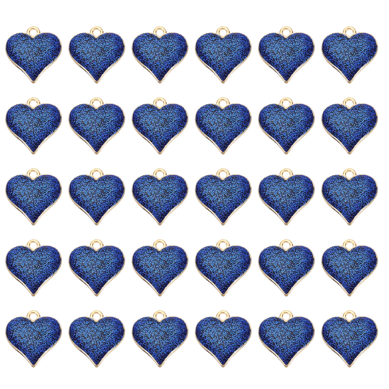 PATIKIL 30pcs Heart Charm Mini Lovely Heart Pendant Charm Bulk Resin Beautiful Cute Designer for Jewelry Making Bracelets Earrings Necklace Wedding Crafts Christmas Blue