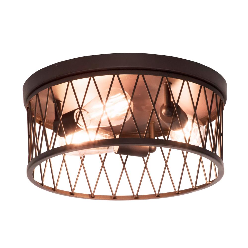 Arris Vintage Bronze 14.5" Drum Flush Mount Ceiling Light