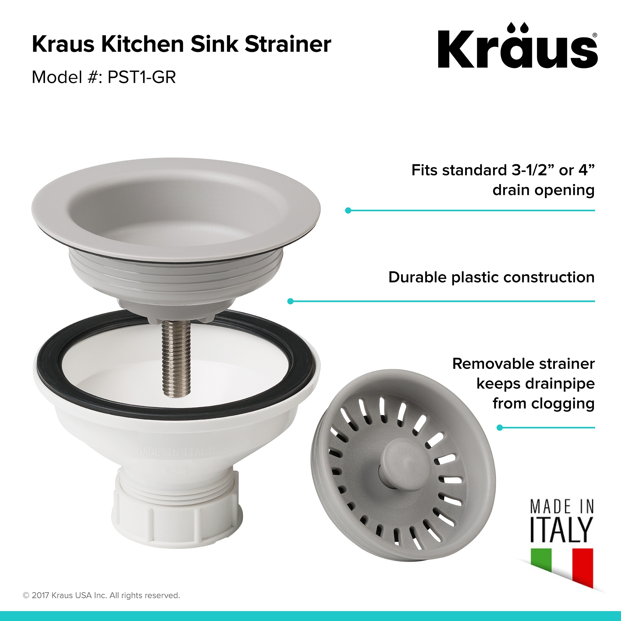 Kraus PST1-GR Kitchen-Sink-Strainers - View #2