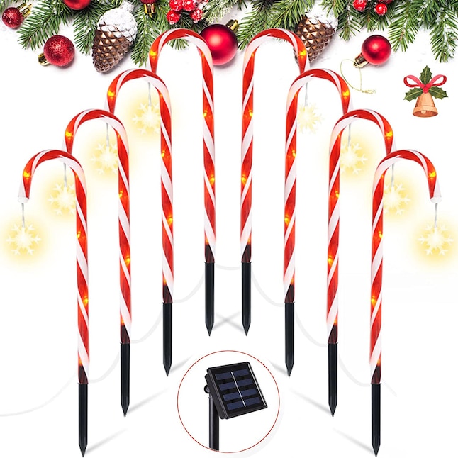SOWAZ SOWAZ Solar Outdoor 8 Pack 20 inches LED 8 Modes Christmas Candy ...