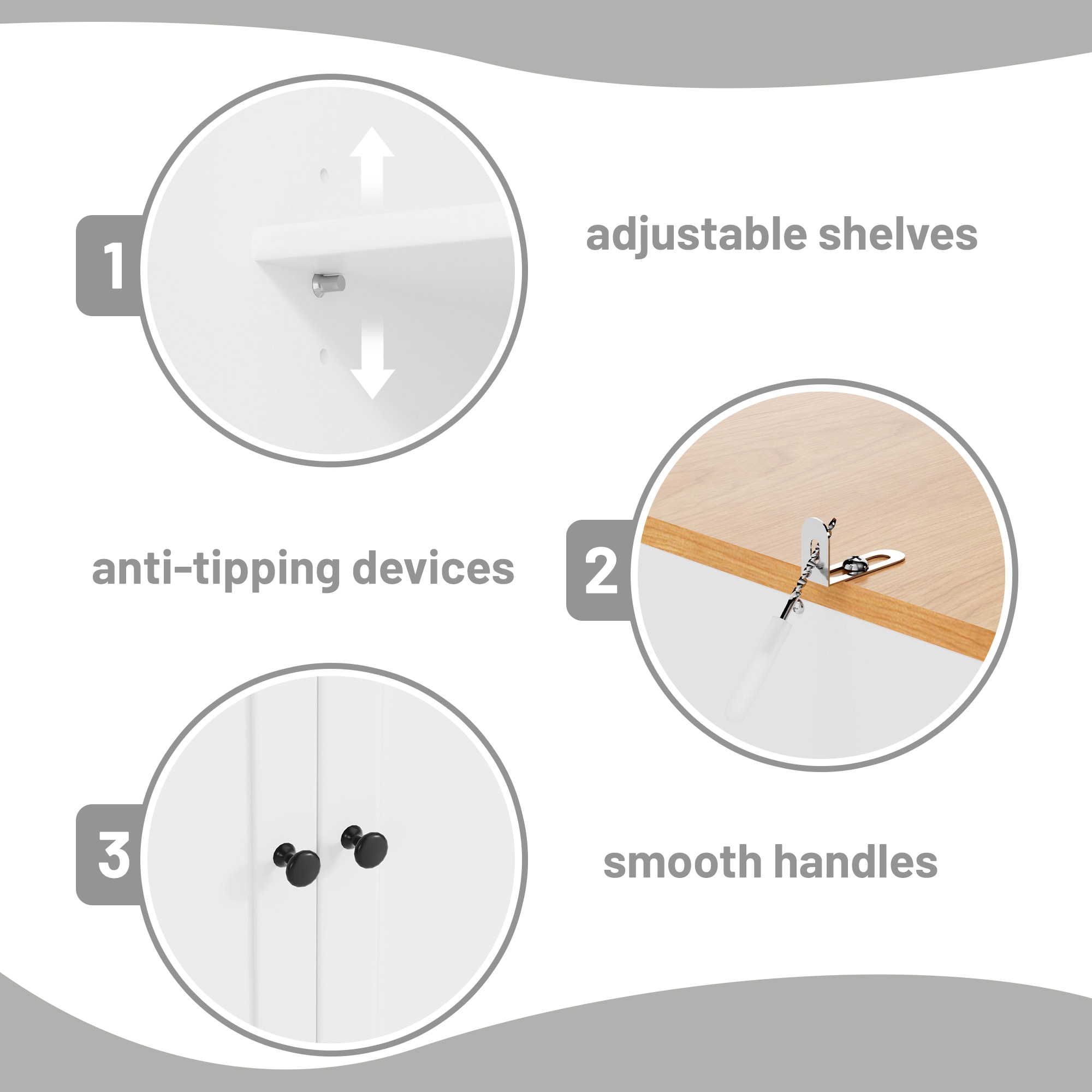 SINOFURN SYA020360BK Dining-Kitchen-Storarge - View #4