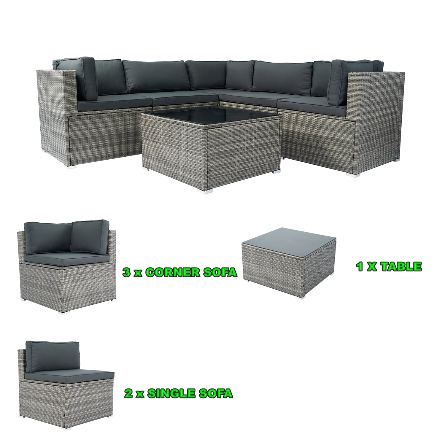 SINOFURN SYA710024GY Patio-Sofas-Daybeds - View #13