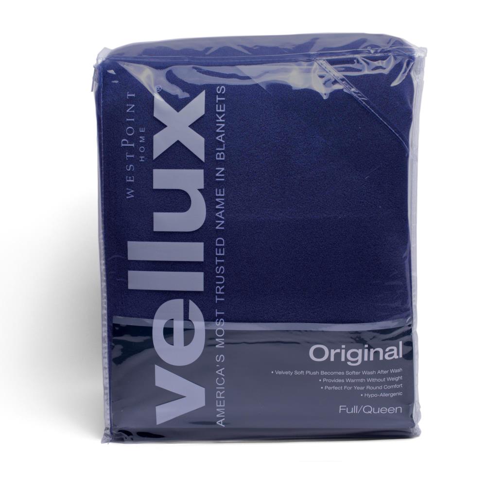 Vellux Fleece Blanket, Blue, Full/Queen