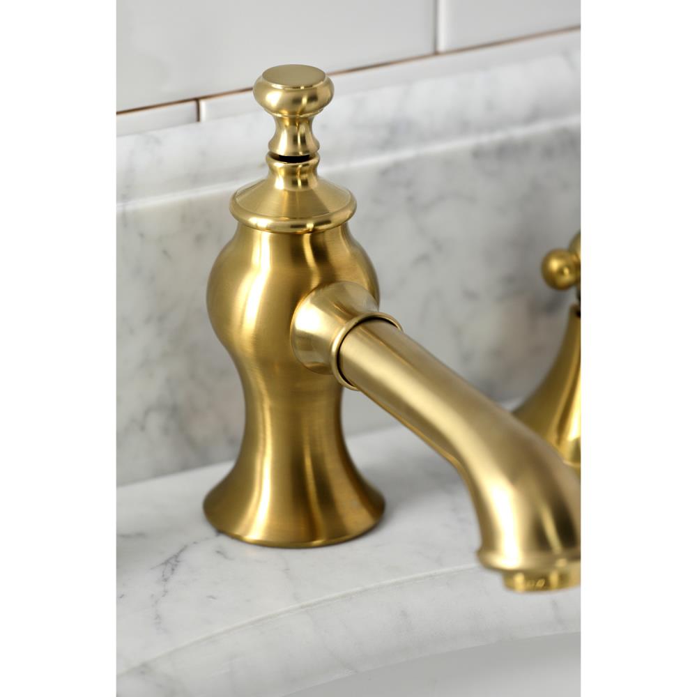 Kingston Brass Duchess Brushed Brass Widespread 2 Handle Bathroom Sink Faucet With Drain In The 5139