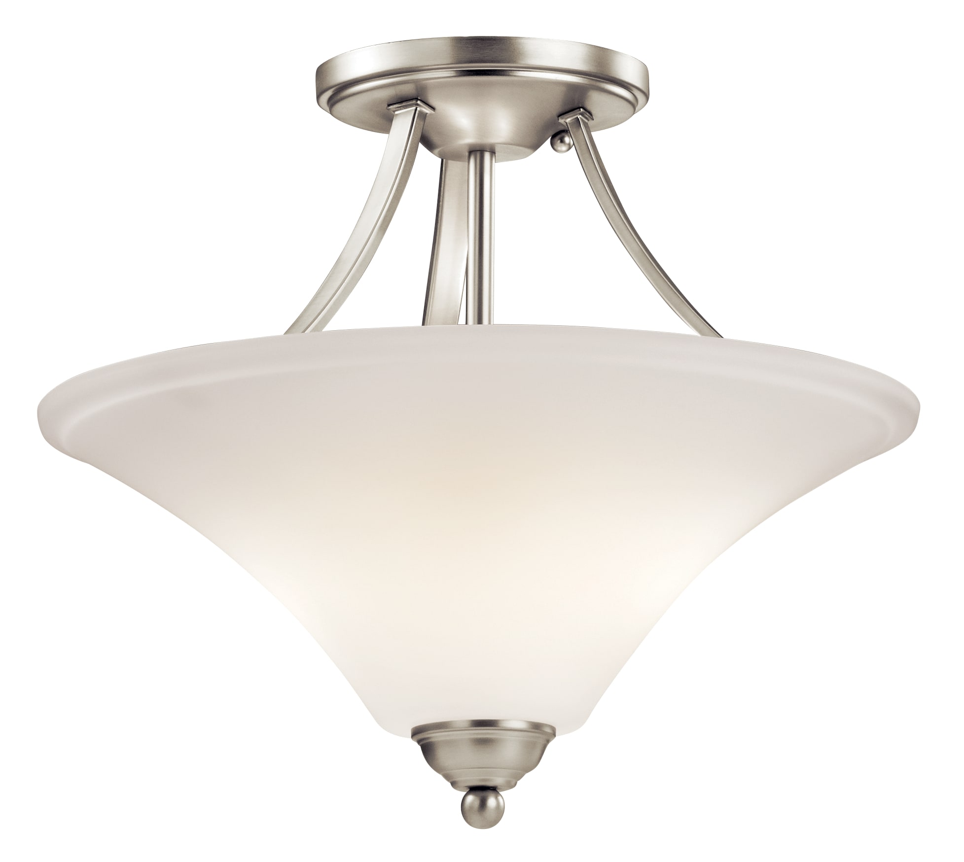 Kichler 43512NIL18 Keiran 2-Light Brushed Nickel LED Semi-Flush mount light ENERGY STAR