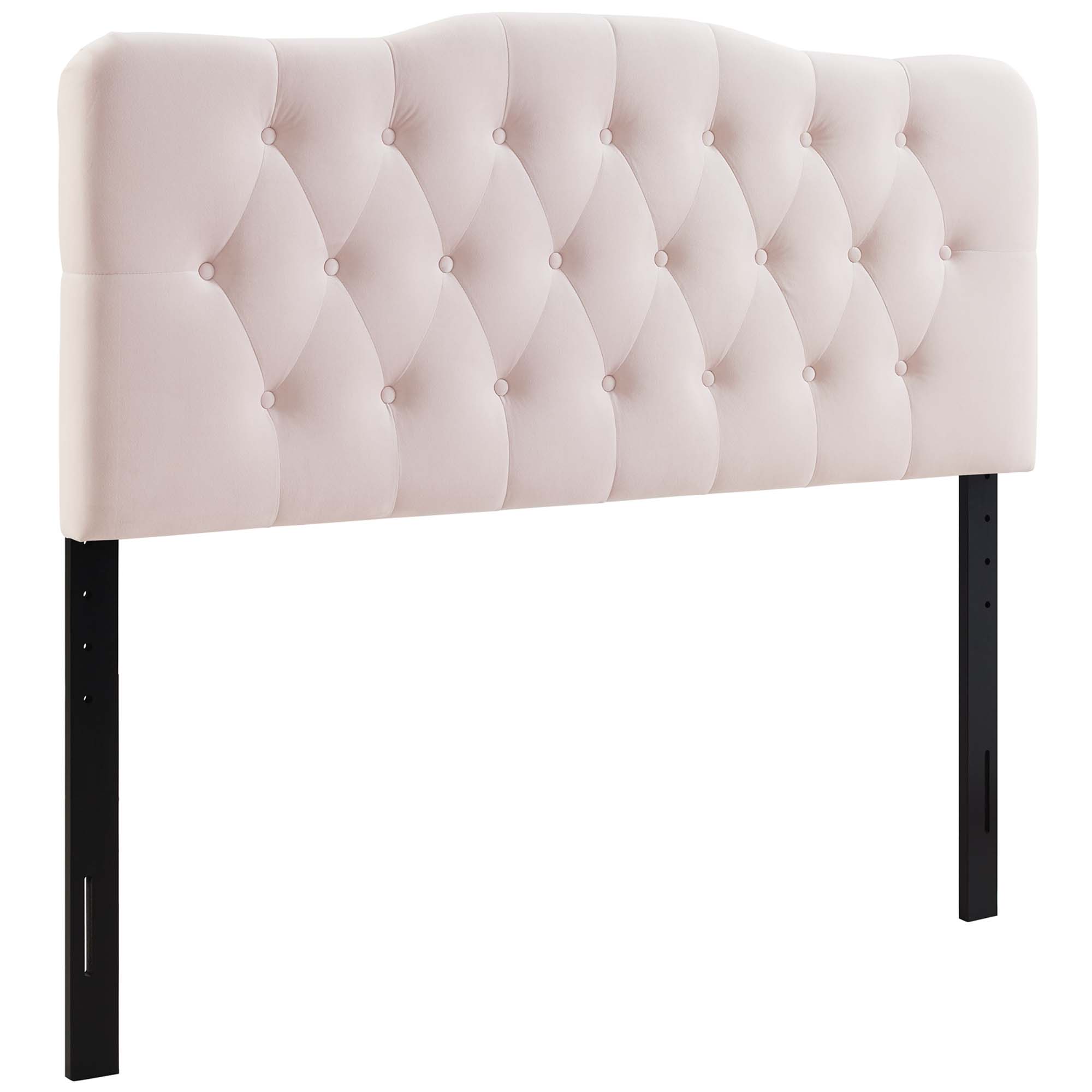  Annabel Diamond Tufted Performance Velvet Queen Headboard in Pink