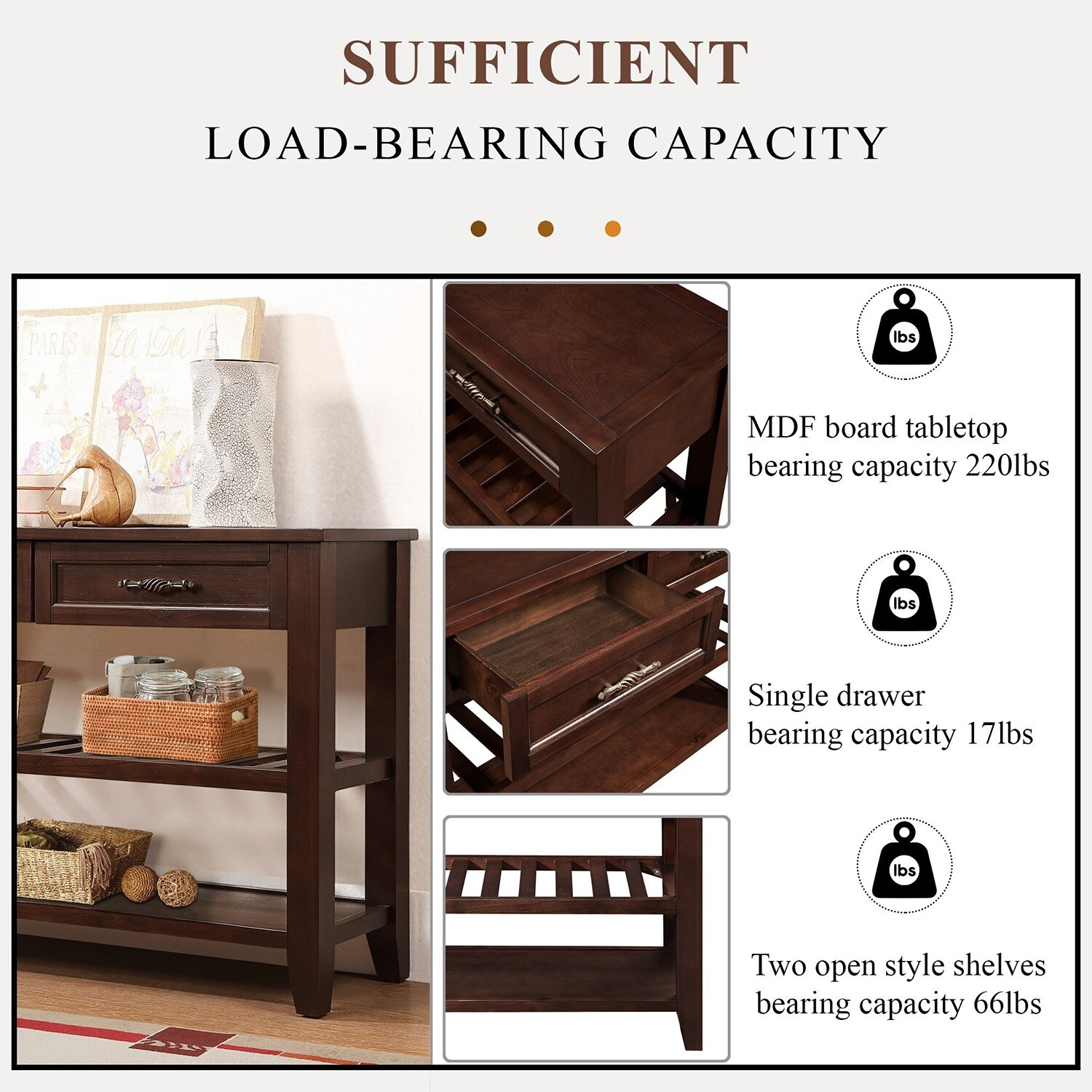 SINOFURN SYA010097BK Console-Sofa-Tables - View #10