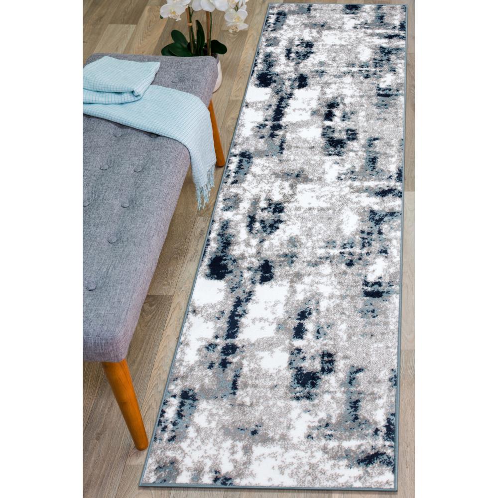 World Rug Gallery 915BLUE2X7 Legacy 2 x 7 (ft) Loomed Polypropylene Blue Rectangular Indoor Abstract Bohemian/Eclectic Runner rug