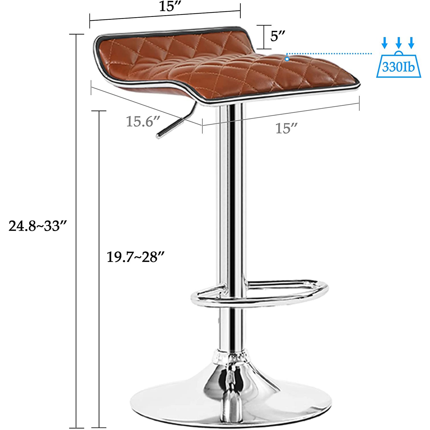 Vecelo LOE-C10-BRN stools - View #3
