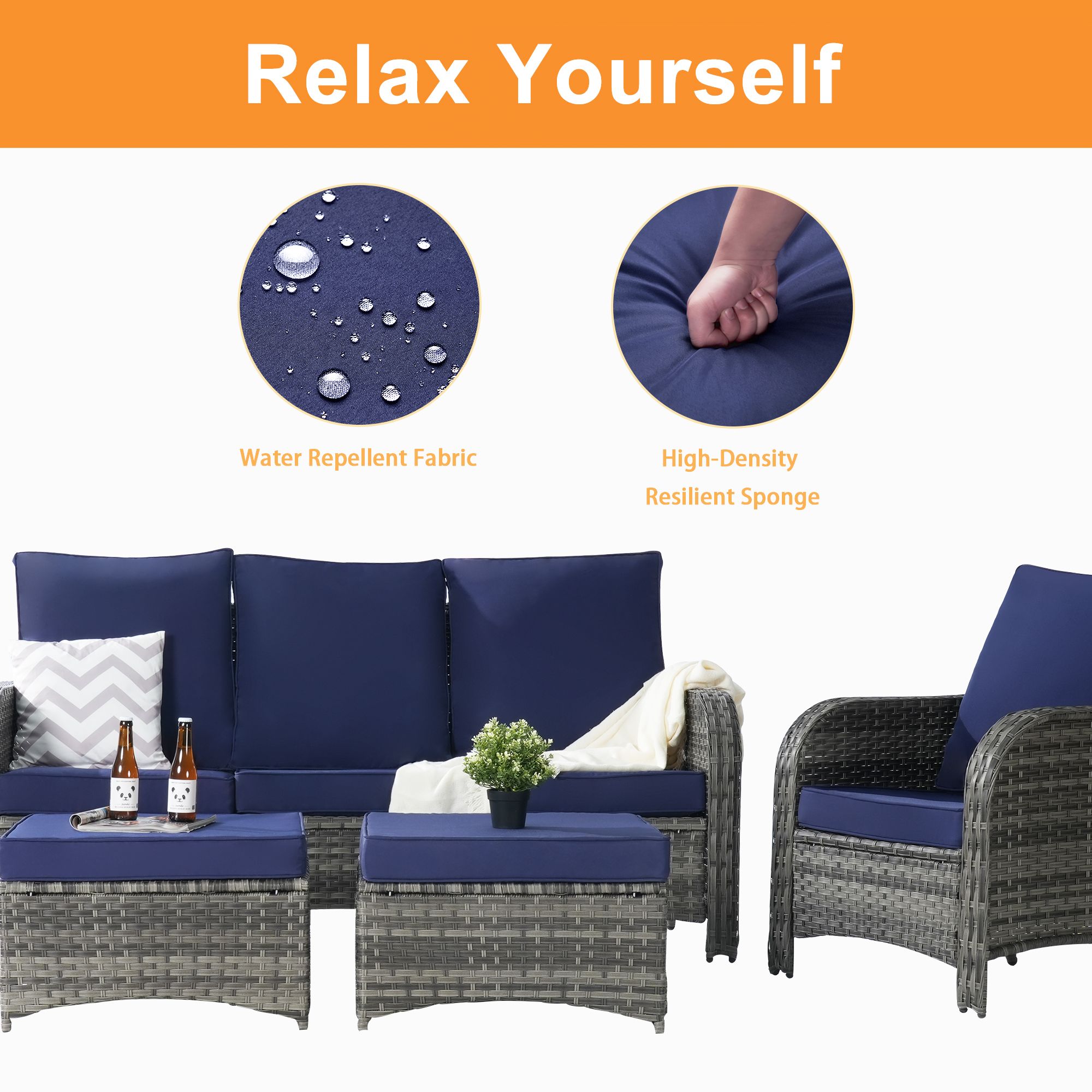 SANSTAR L-WS800-NY-V1 Patio-Conversation-Sets - View #4