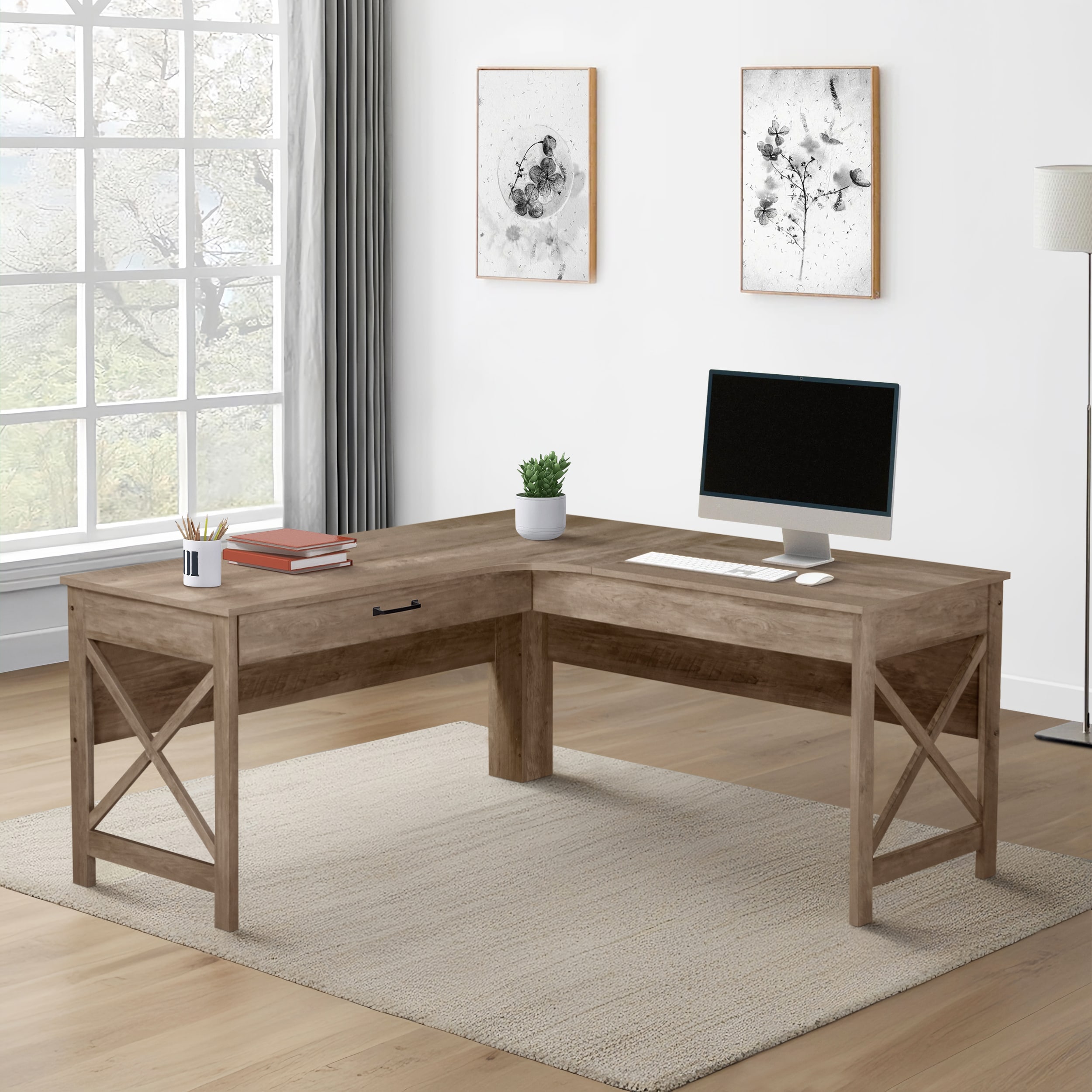 Saint Birch SBAK0201LDRO Alaska 62.3-in Brown Casual Writing desk