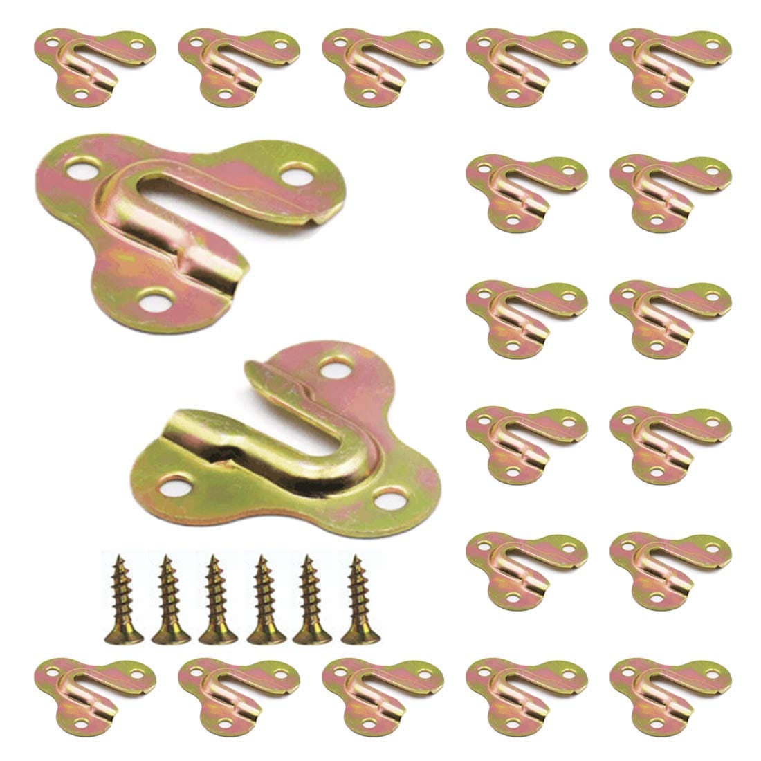 Phyfalip 20-Piece Zinc Yellow Keyhole Hangers with Mounting Screws for ...