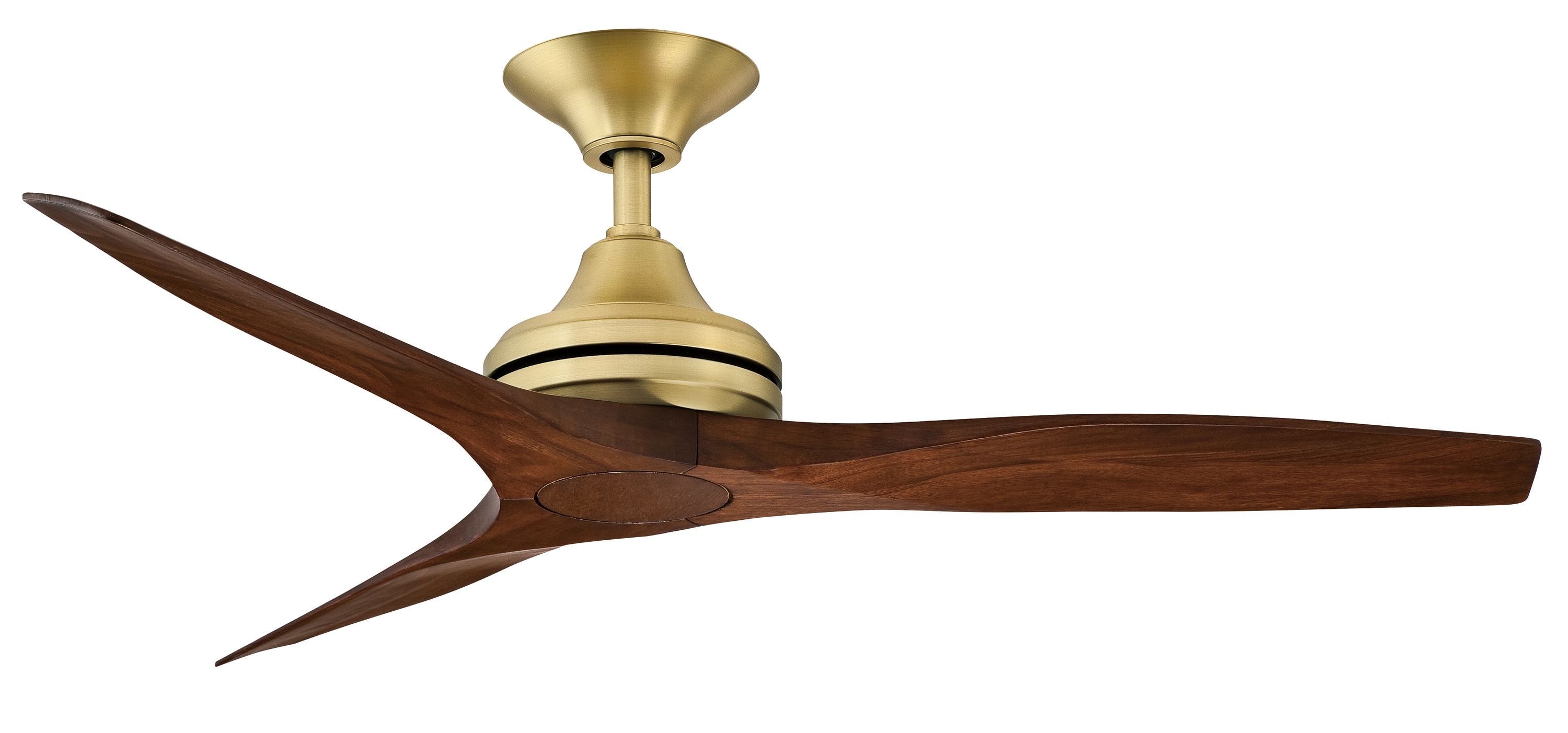 Fanimation FP6721BBS-48WK Spitfire 48-in Outdoor Brushed Satin Brass with Whiskey Wood Blades Propeller Ceiling Fan Light Kit Compatible - Remote Included ( 3 -Blade )