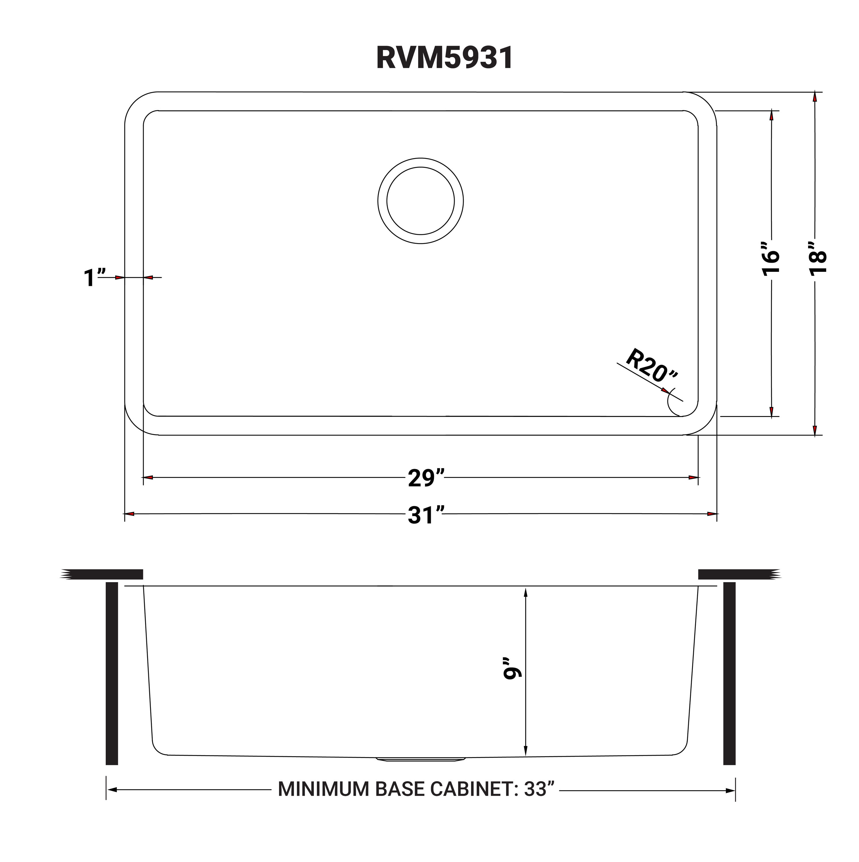 Ruvati Modena Undermount 31-in x 18-in Brushed Stainless Steel Single ...