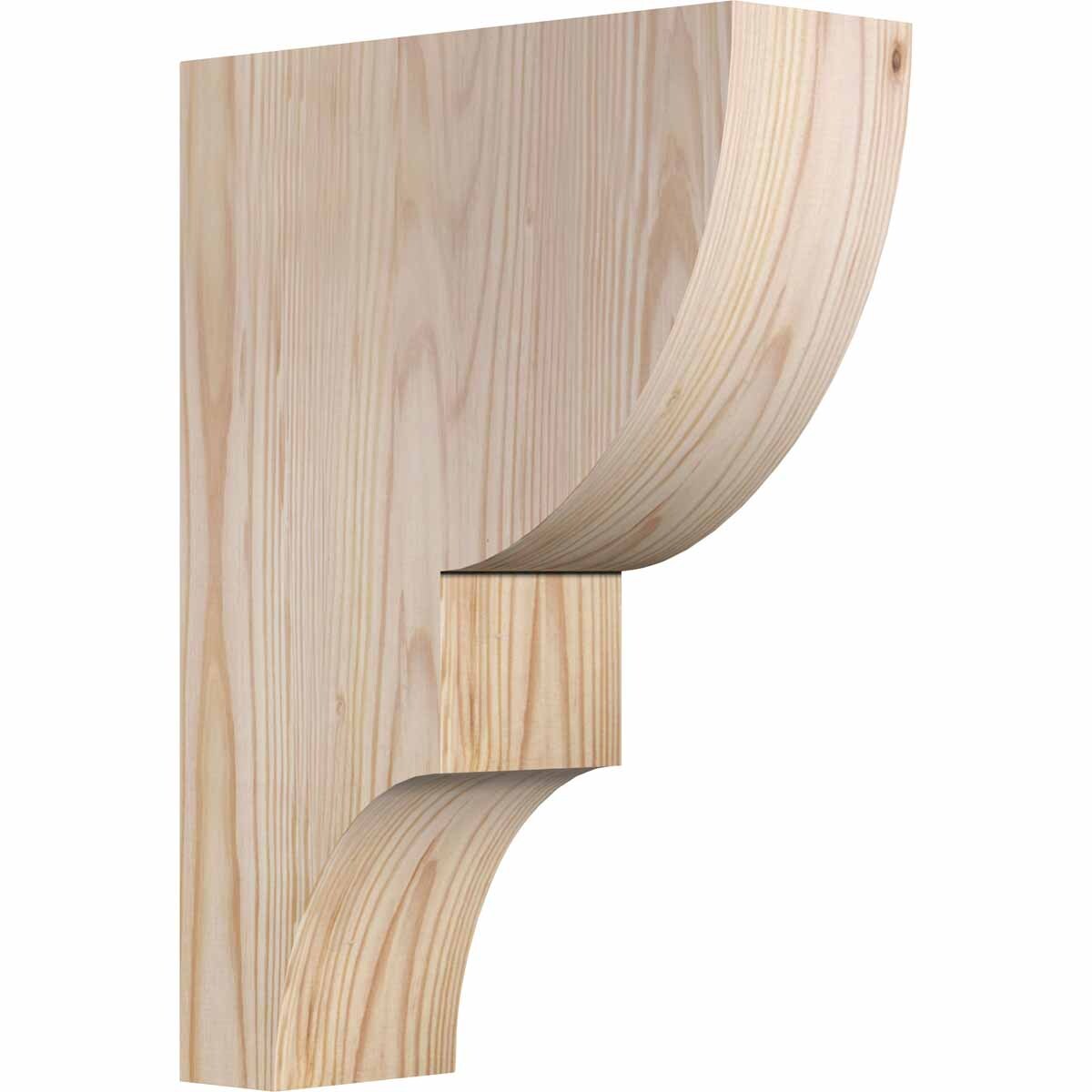 Ekena Millwork COR04X10X14RID00SDF 3.5-in x 10-in x 14-in Ridgewood Unfinished Douglas fir Wood Paintable/Stainable Corbel