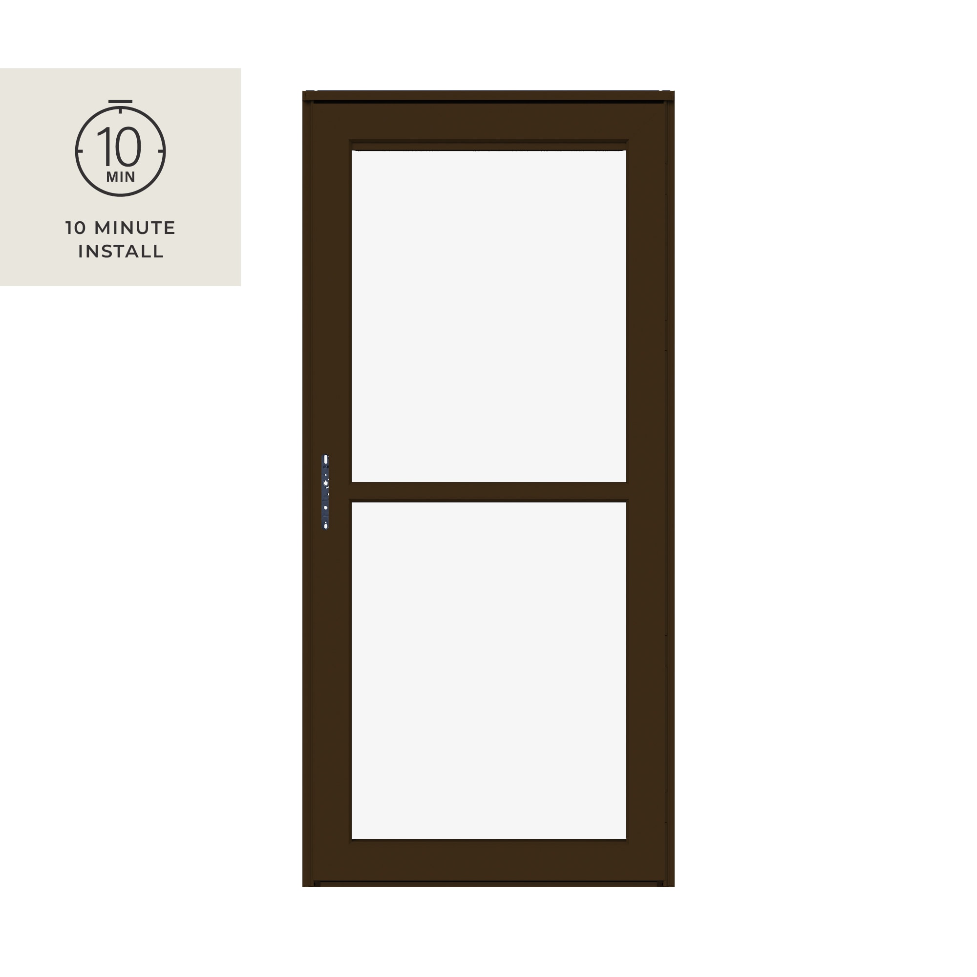 LARSON Platinum 36-in x 81-in Woodland Full-view Retractable Screen Aluminum Storm Door Right-Hand Outswing