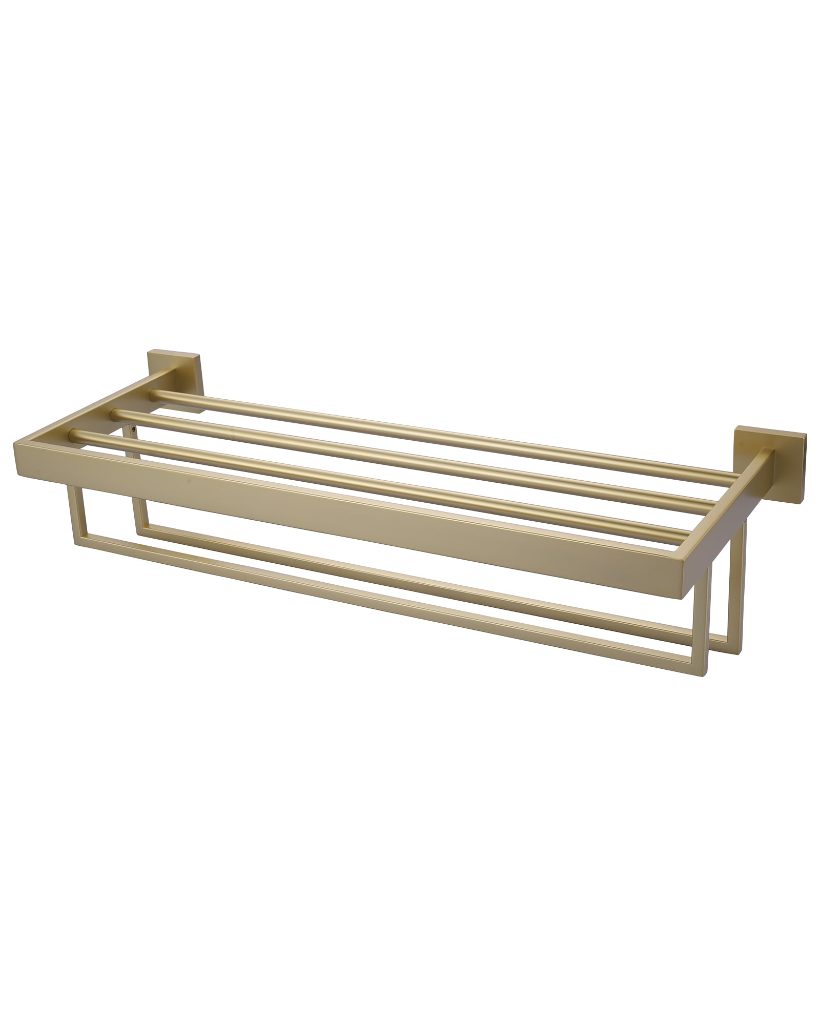 WOWOW 4050101G 24-in double Brushed Gold Wall mount Double Towel Bar