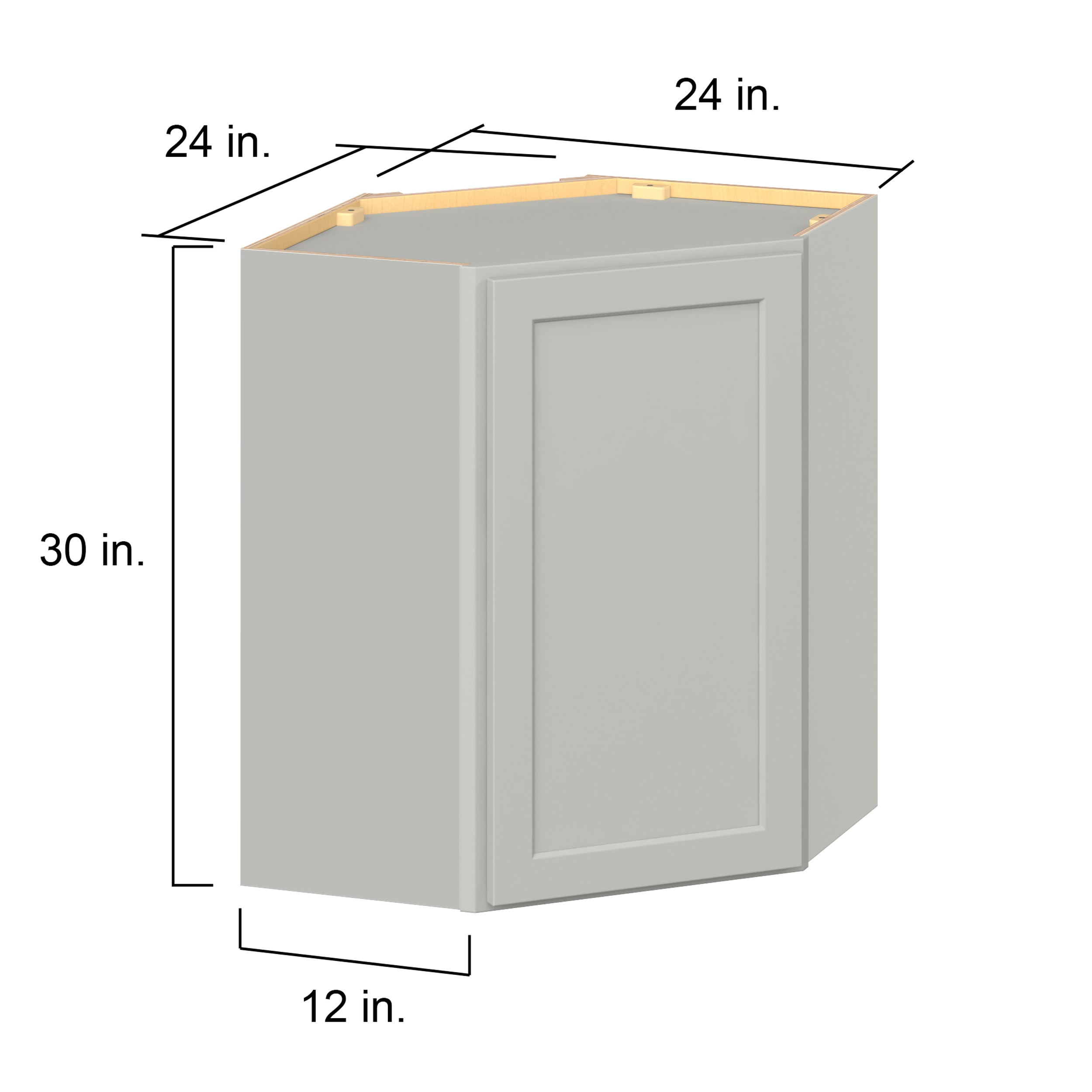 Hugo&Borg PRO Jasper 24-in W x 30-in H x 24-in D Whisper Gray Diagonal ...