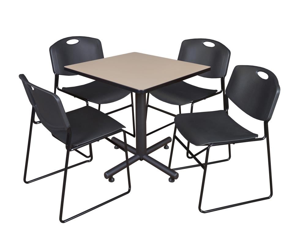 Regency TKB3030BE44BK Breakroom Off-white 4-Person Training Table (30-in W x 29-in H)