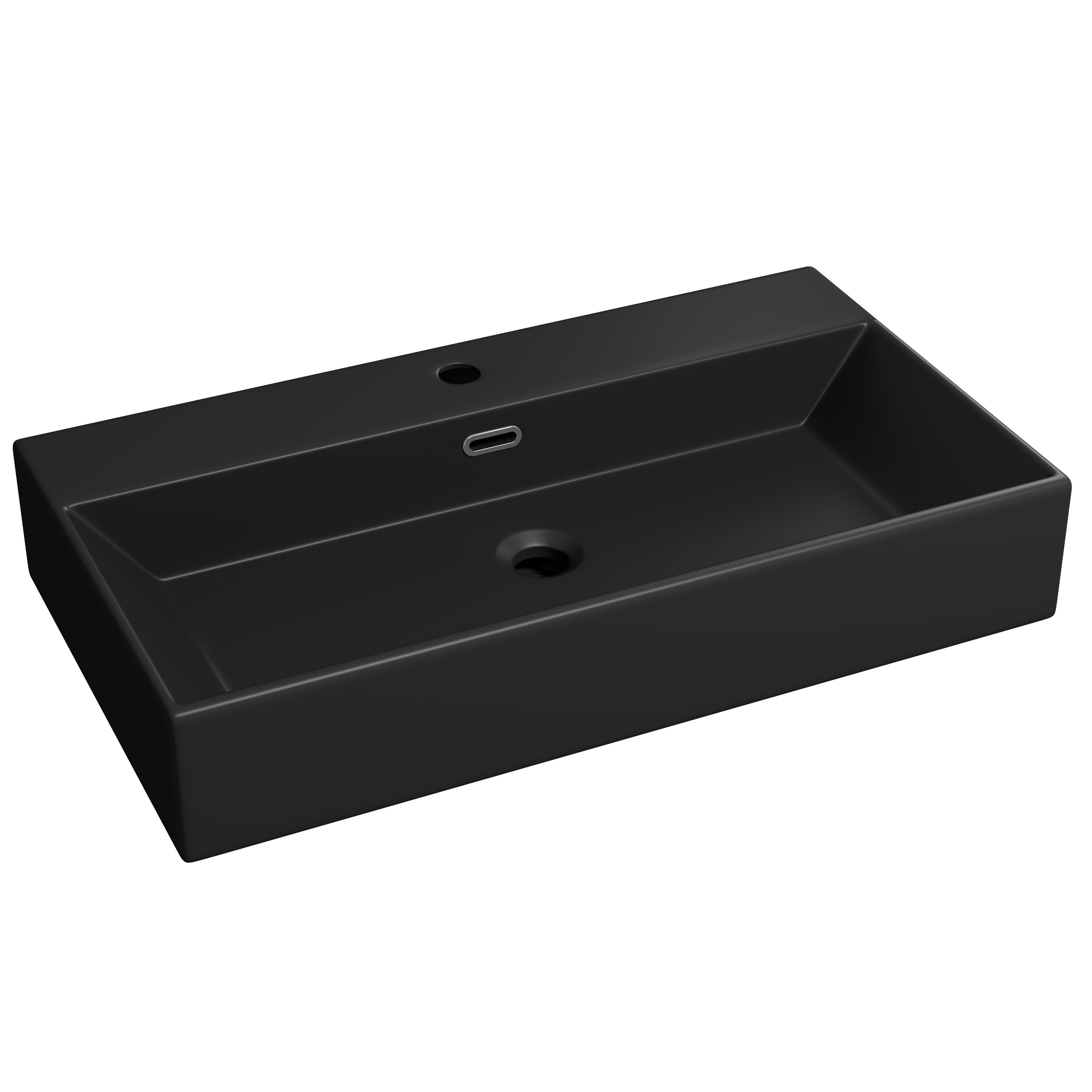 Turner 30" Matte Black Ceramic Wall-Mount Bathroom Sink