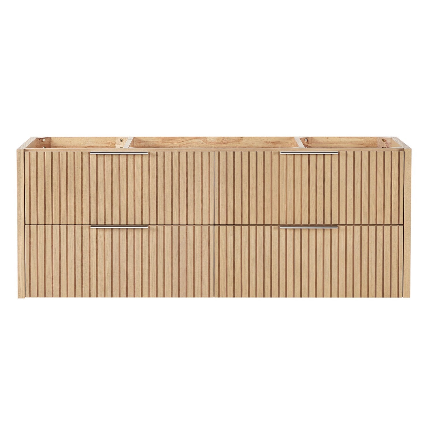 ARIEL Lucia 54-in Natural Oak Bathroom Vanity Base Cabinet without Top