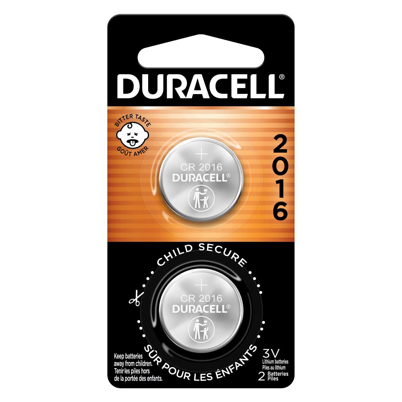 Duracell 4133366385 Lithium Coin with bitter coating 2016 Lithium CR2016 Coin Batteries 2 -Pack