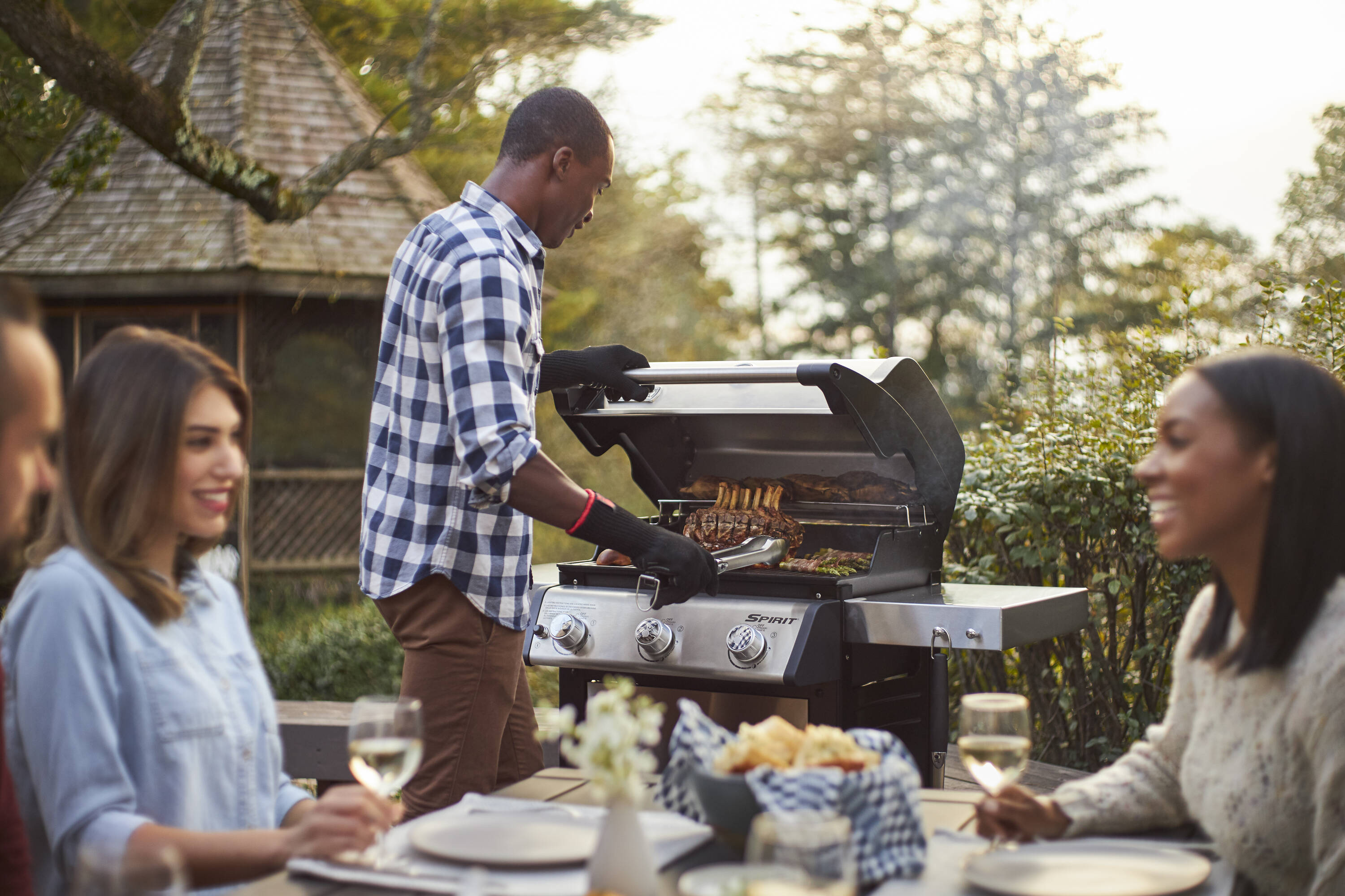 Weber Spirit S-315 Stainless Steel 3-Burner Liquid Propane Gas Grill in ...