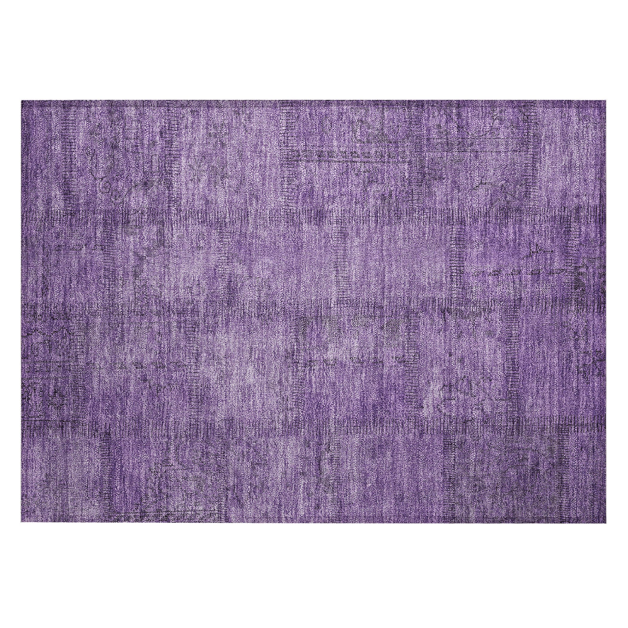 Purple Flat Woven Synthetic Indoor Outdoor Area Rug