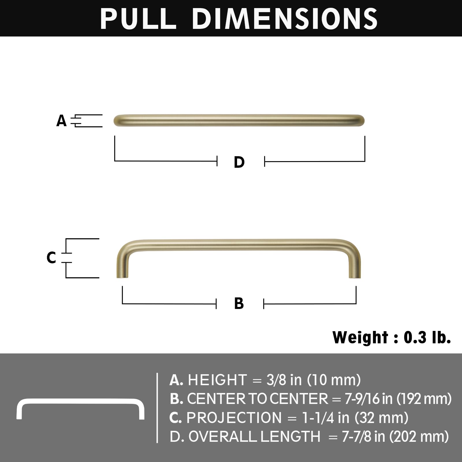 Miaokesen 7385TLS-192-P Cabinet-Pulls - View #2