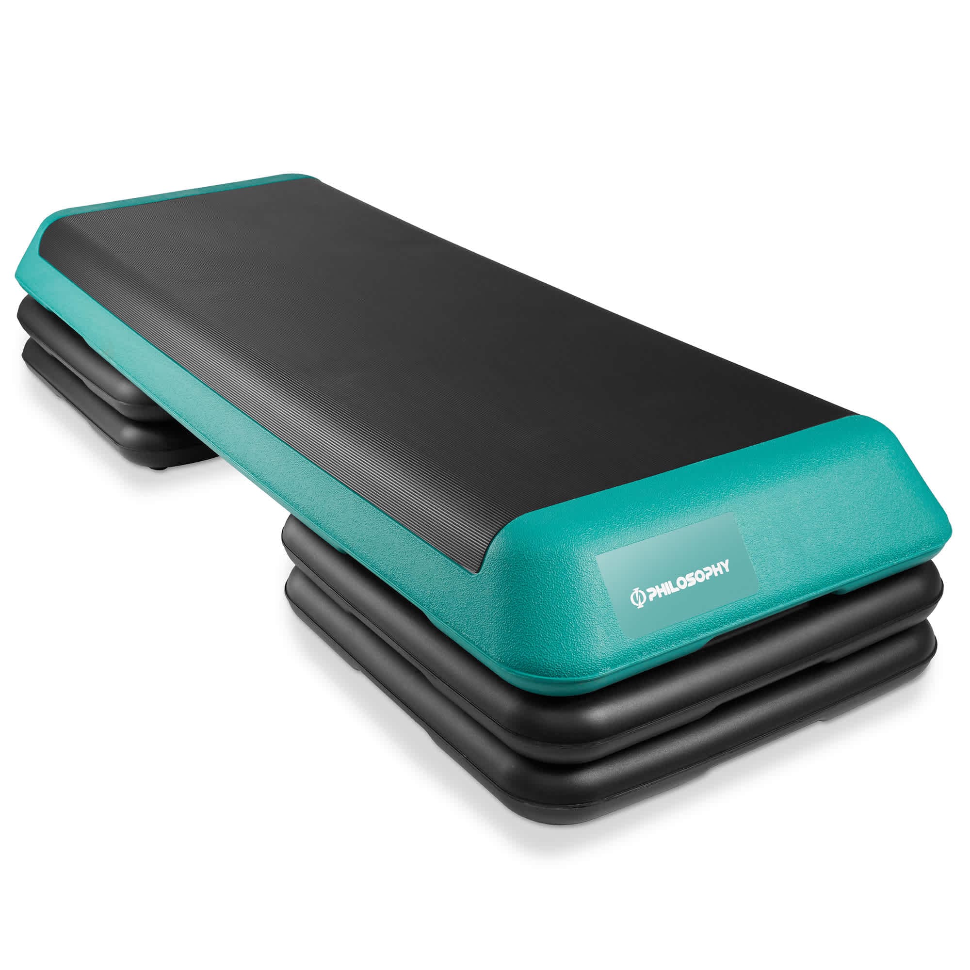 Philosophy Gym FIT-SP-44-GRN Aerobic Exercise Adjustable Step Platform - 42.5-in w 4 Risers - Green