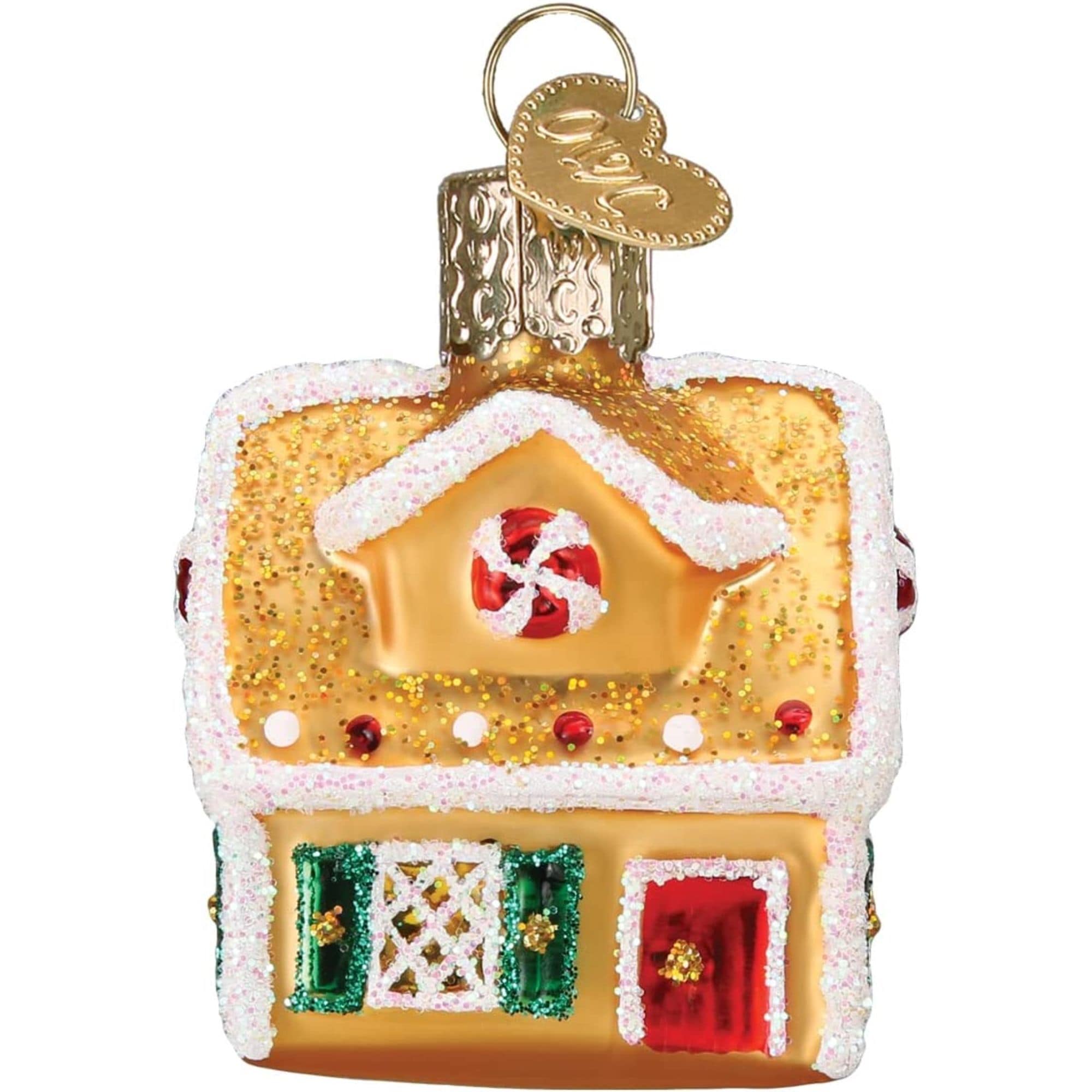Old World Christmas 729343860002 Mini Glass Blown Ornament for Christmas Tree - Gingerbread House