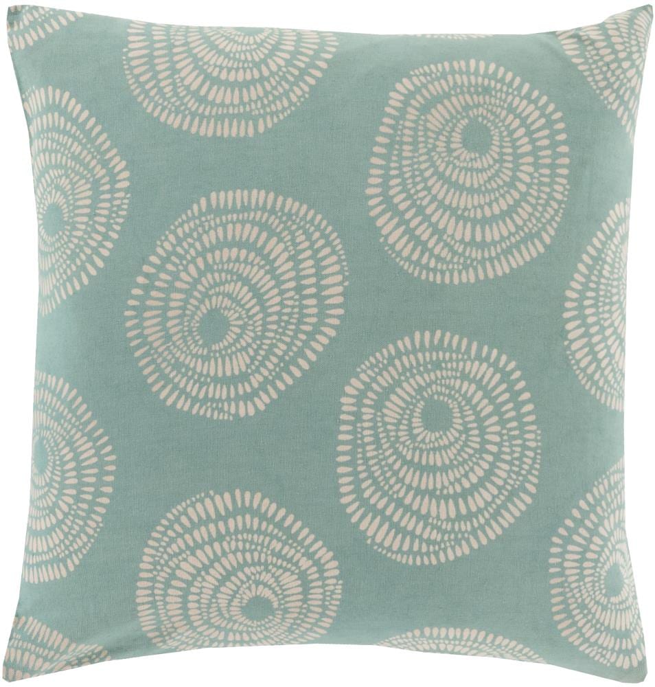 Surya LJS005-2020P Sylloda 20-in x 20-in Teal Square Indoor Decorative Pillow