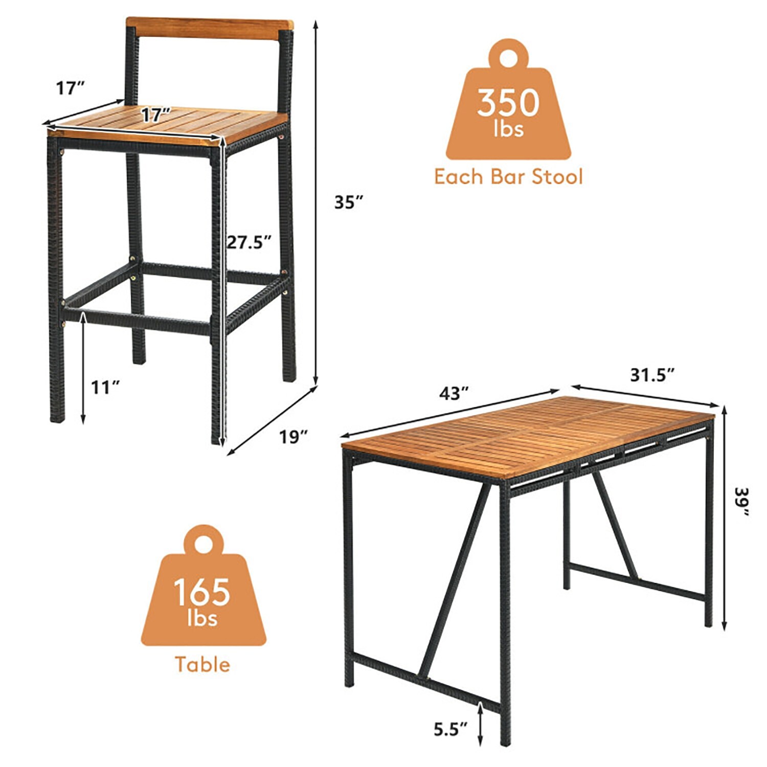 GZMR GZ-W1093BL Patio-Dining-Sets - View #11