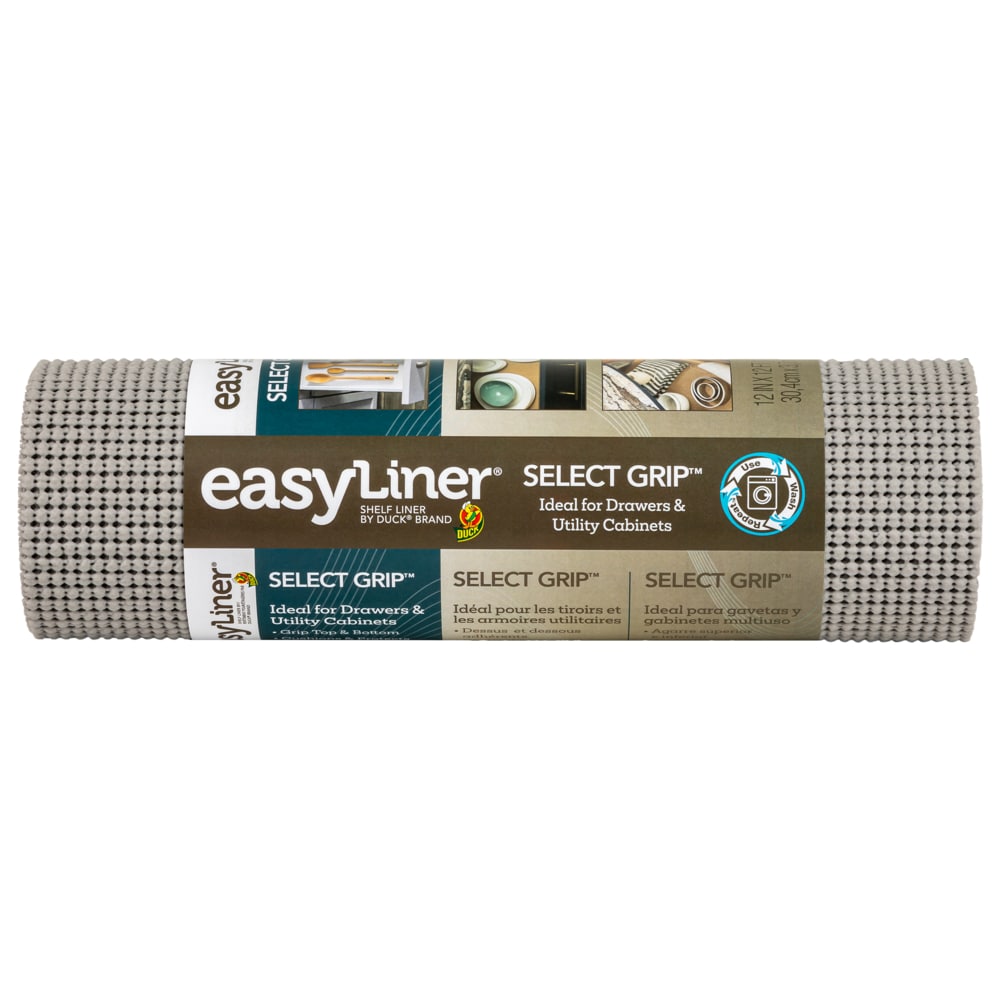 Duck Brand Select Easy Liner Shelf Liner, 12 x 10', Light Grey