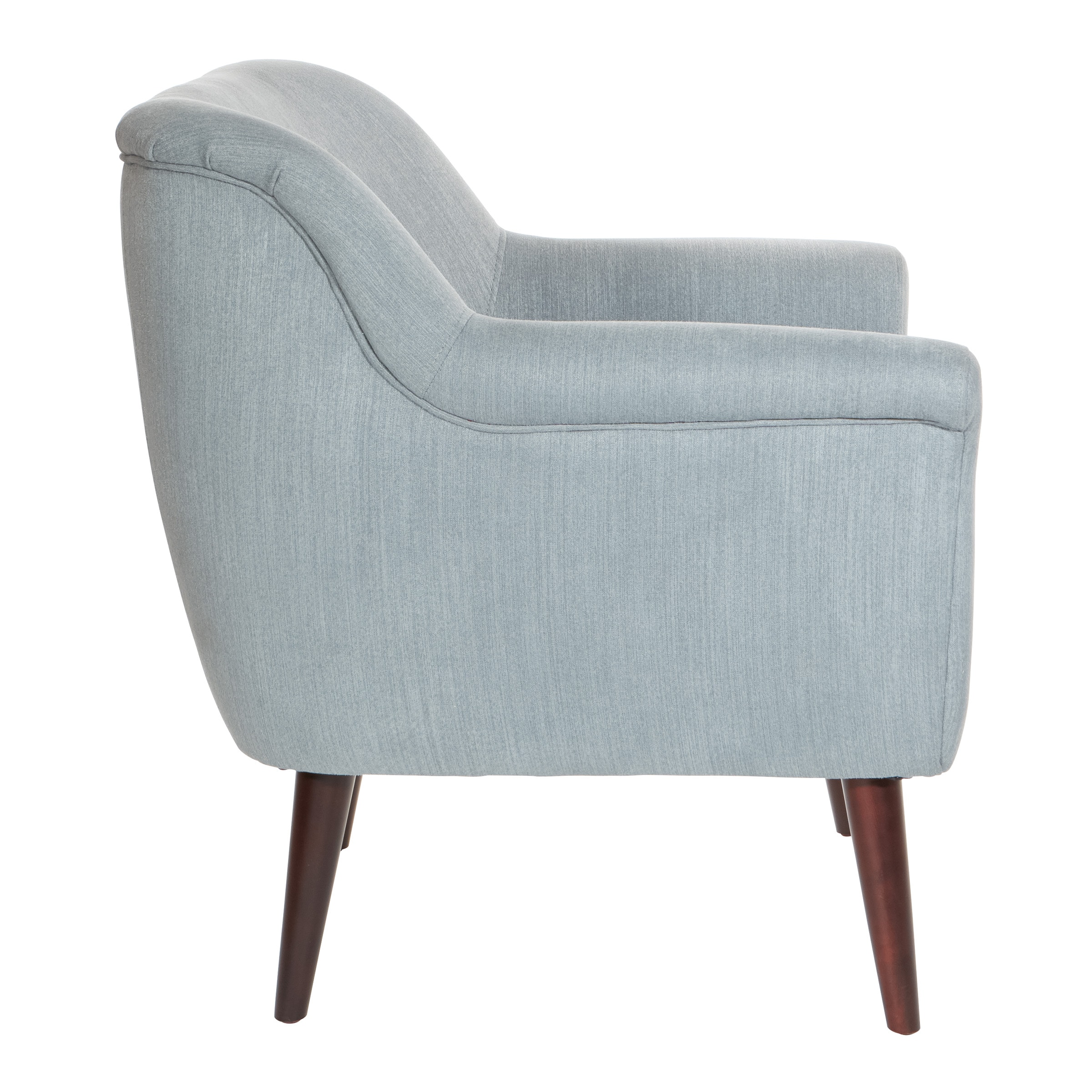 Mid-Century Charcoal Gray Fabric Accent Chair with Dark Coffee Wood Legs