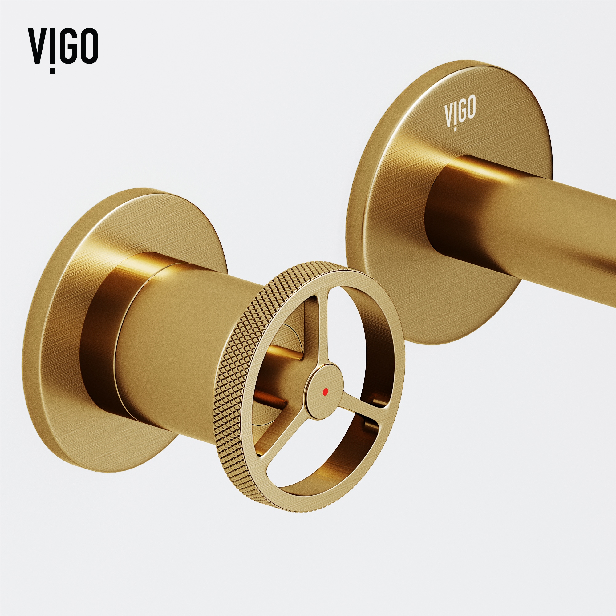 Brooklyn Industrial-Chic Matte Brushed Gold Dual-Handle Faucet