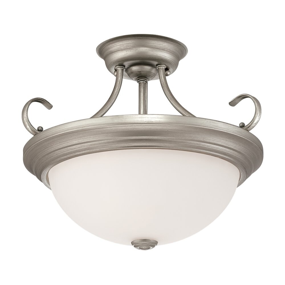 Millennium Lighting 1-Light 15-in Rubbed Silver Flush Mount Light at ...