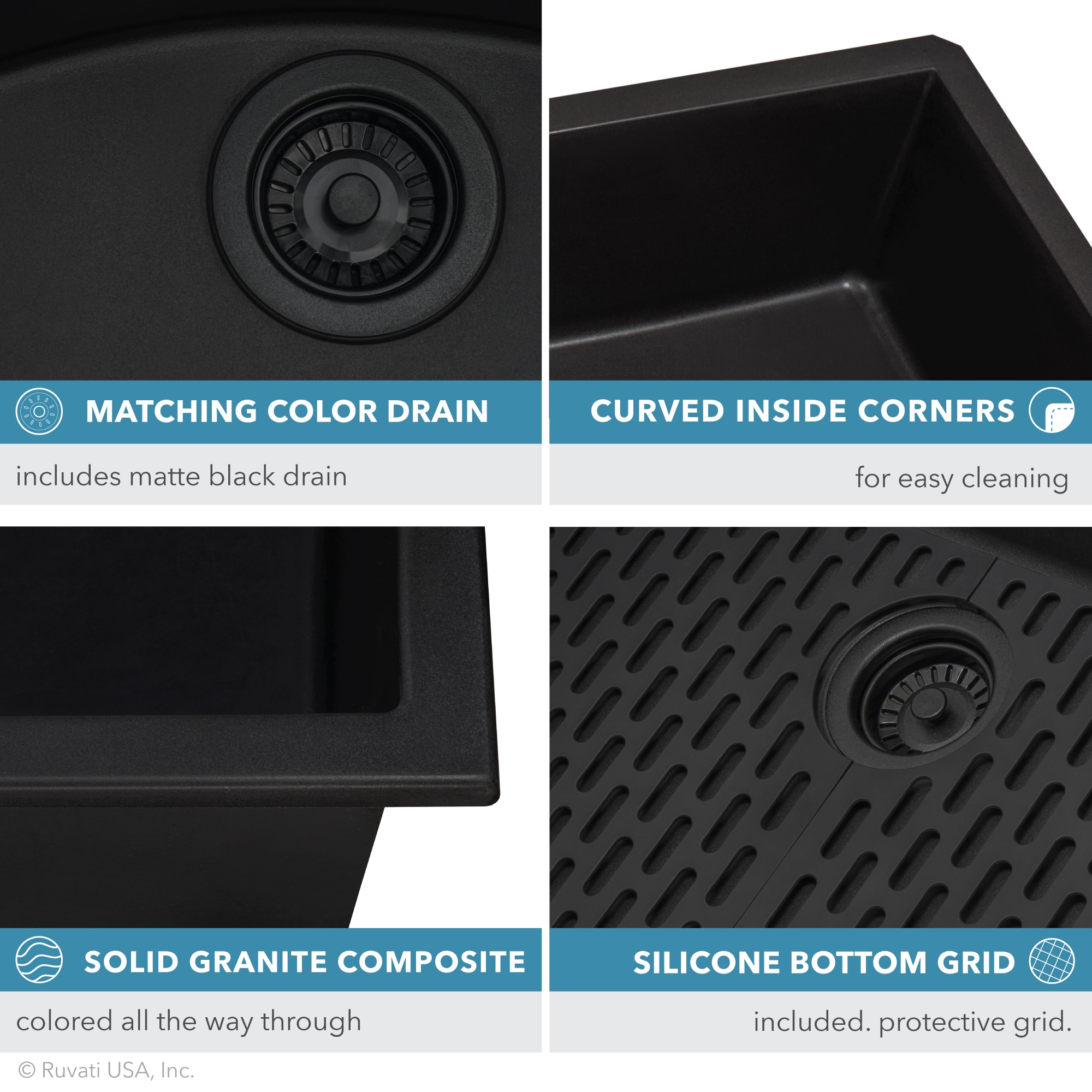 Ruvati RVG2030BK Kitchen-Sinks - View #7