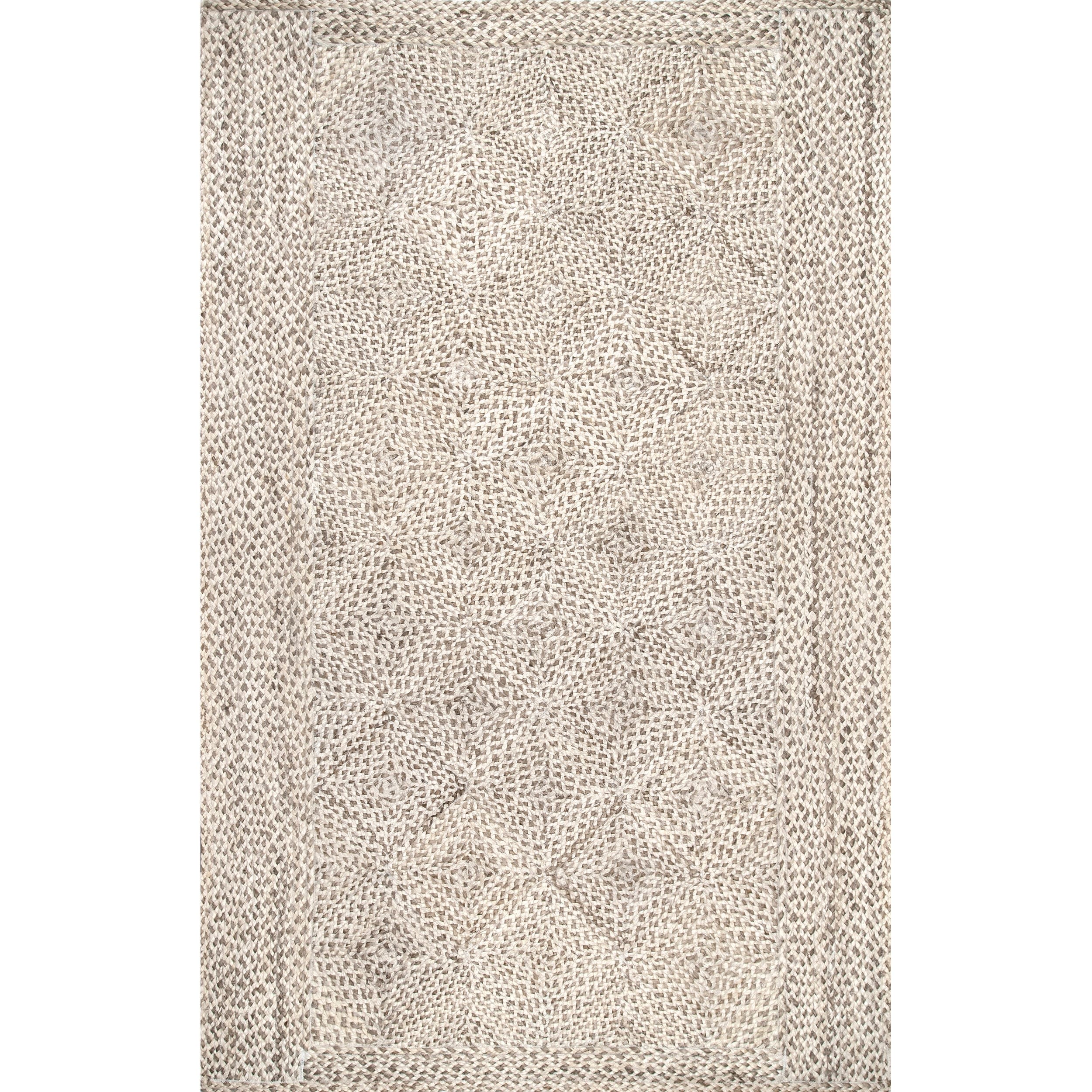 Handmade Natural Jute Trellis Braided Rectangular Area Rug 10' x 14'