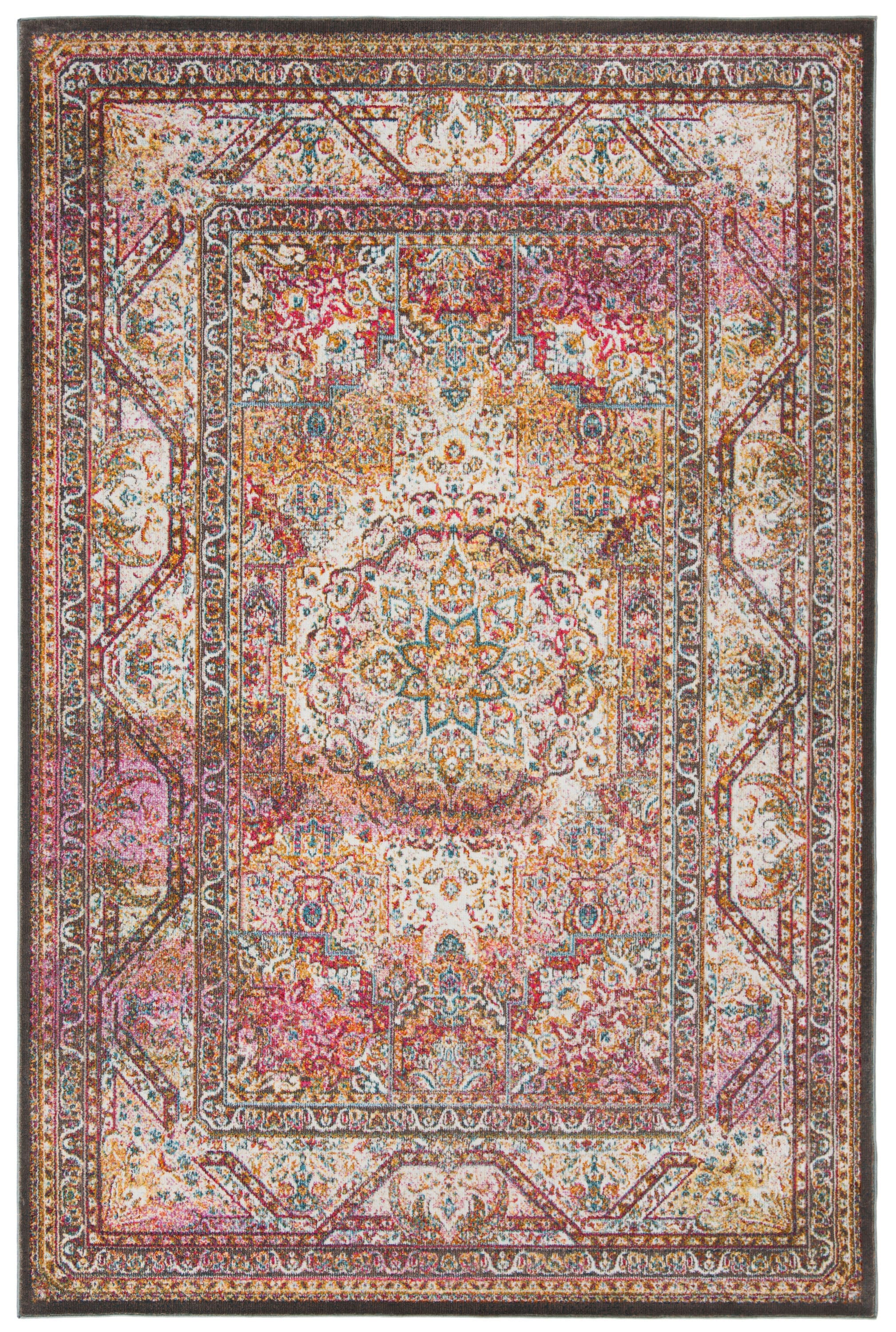 Ivory Silk Road Inspired Hand-Knotted Viscose Area Rug