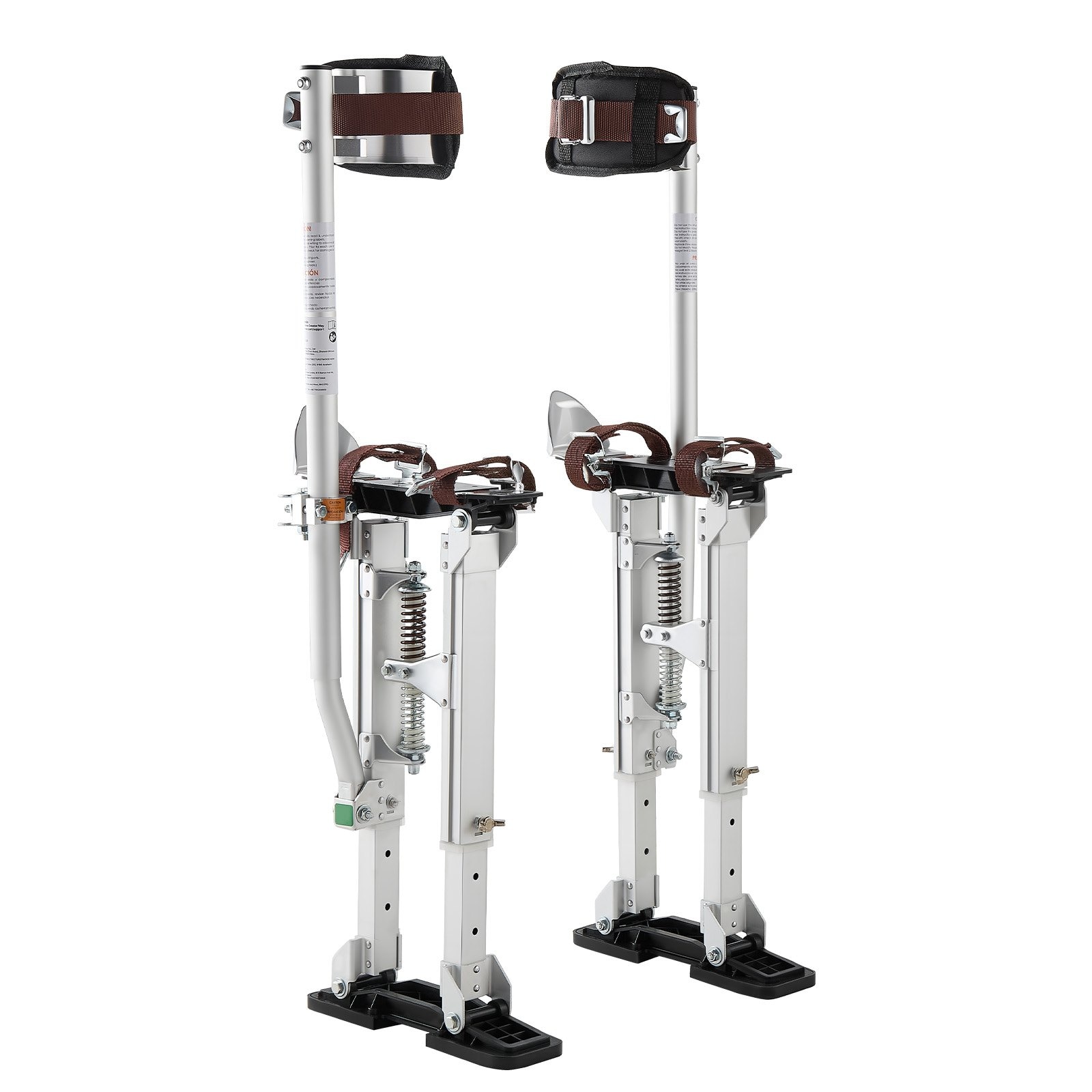 Mecale 16.1-24.1 in Adjustable Aluminum Drywall Stilts 228 lb Capacity with Dual Spring and Rubber Feet