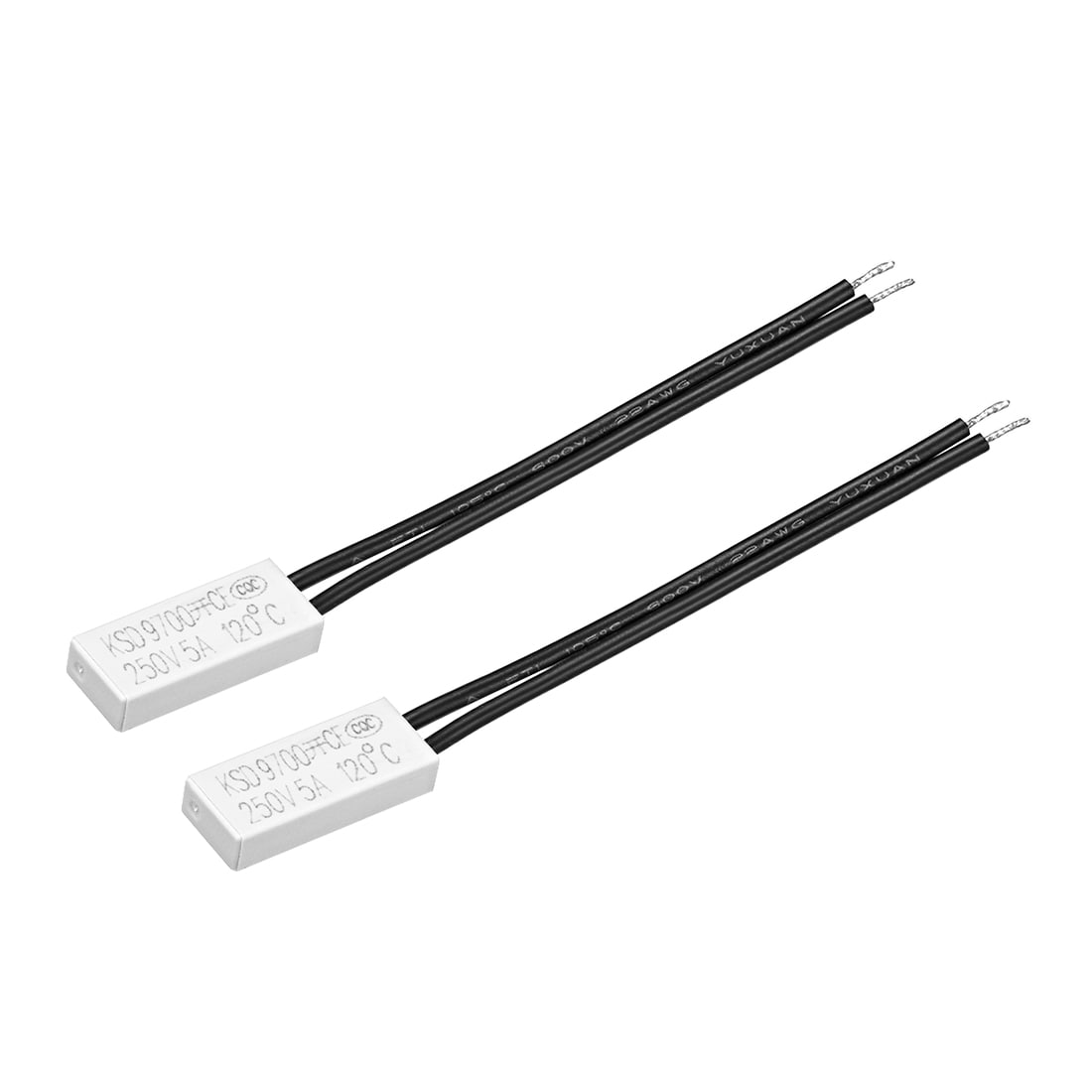 Unique Bargains KSD9700 Thermostat 120 Celsius Normally Open Temperature Switch N.O 5A Thermal Switch Temperature Controller 2pcs