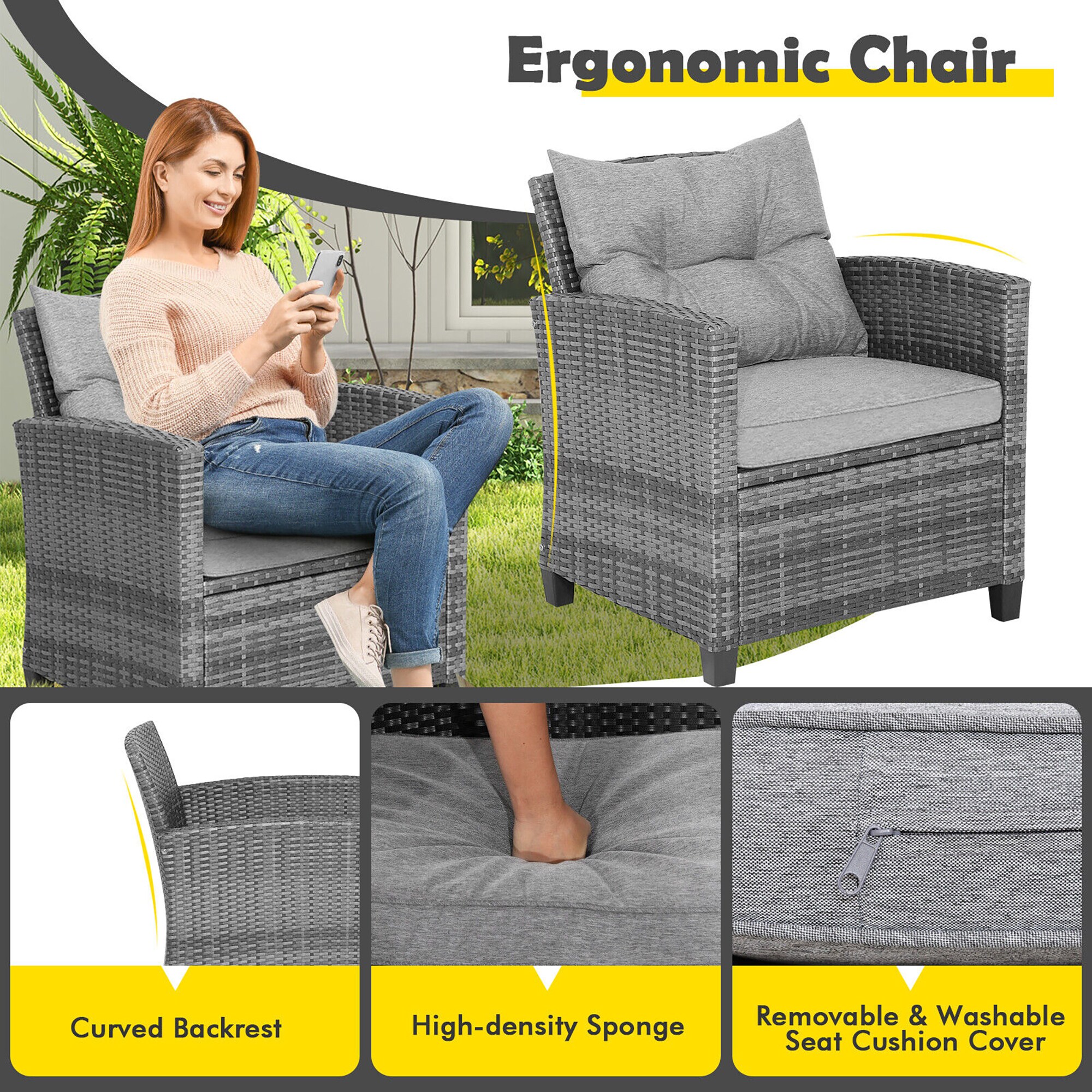 Forclover HYFL-267GR Patio-Conversation-Sets - View #4