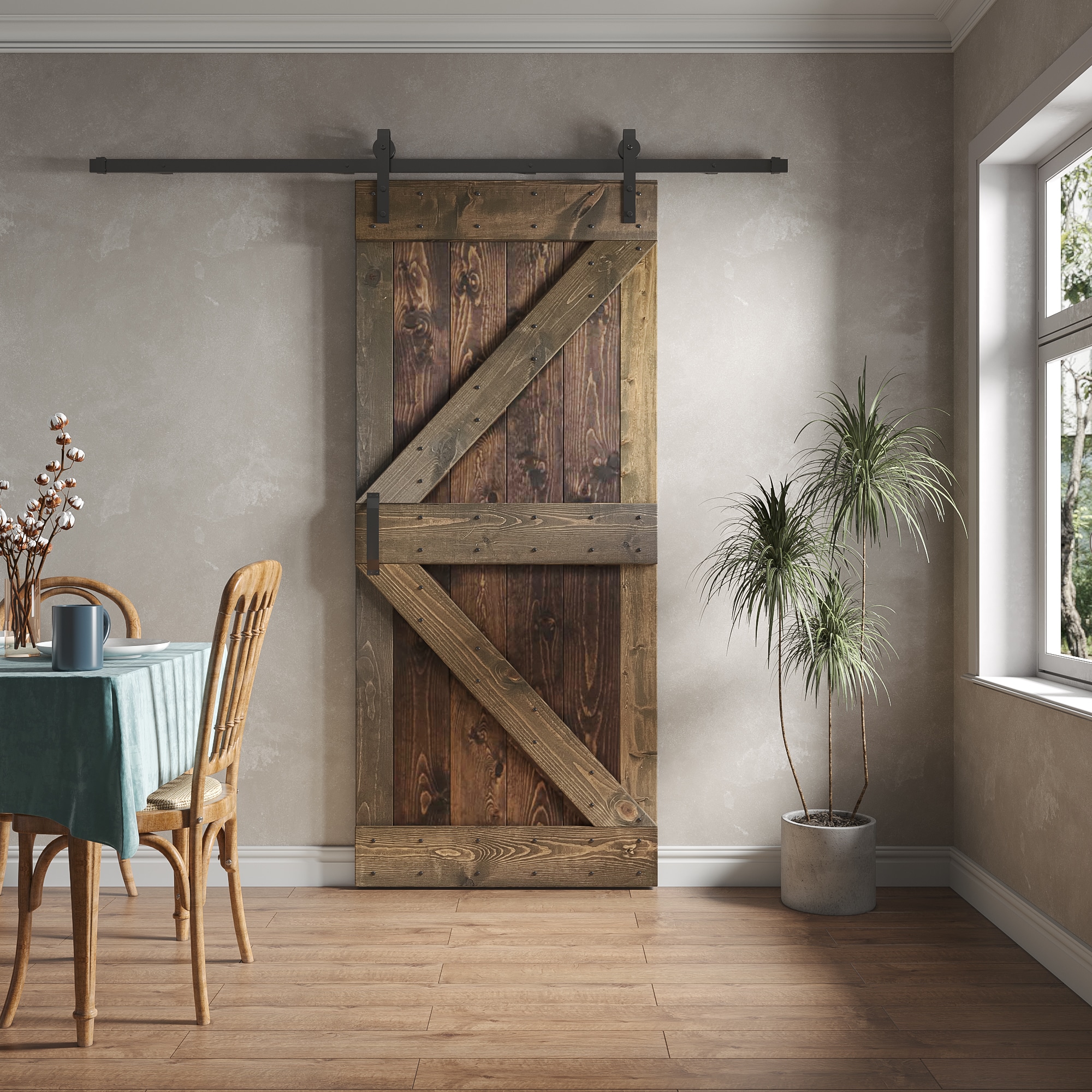 Coast Sequoia 30 in. x 84 in. Paneled K Series Kona Coffee/Smoky Gray ...