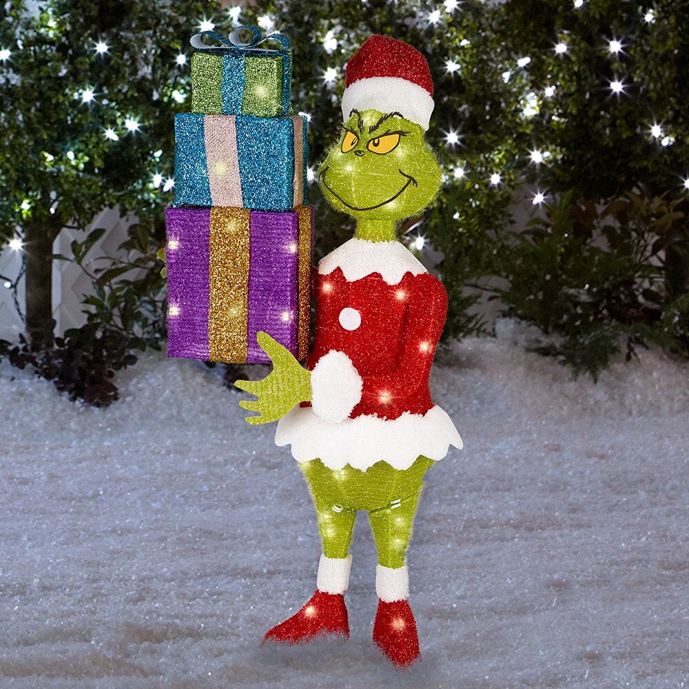 Grinch The Grinch 30-in Yard Decoration with White Incandescent Lights at