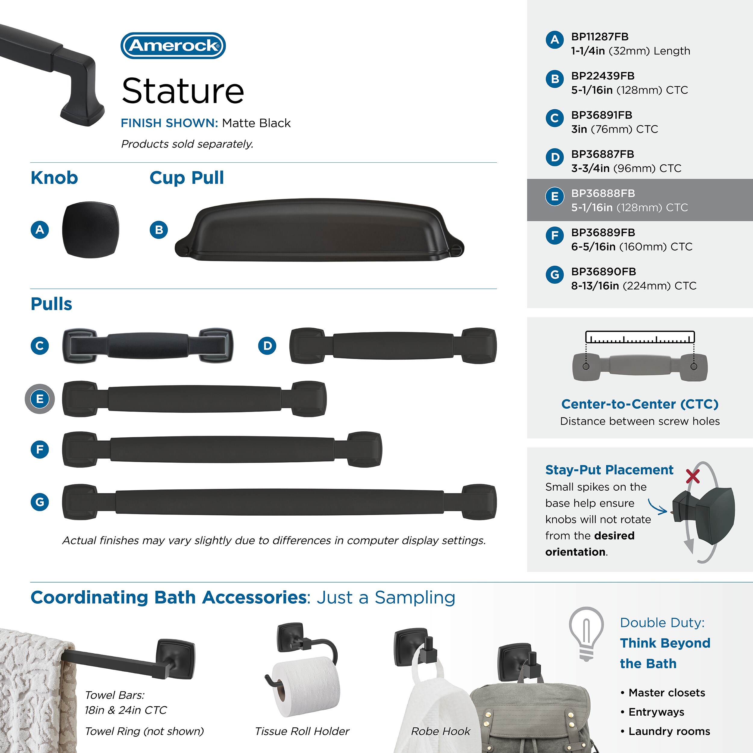 Amerock BP36888FB Cabinet-Pulls - View #6
