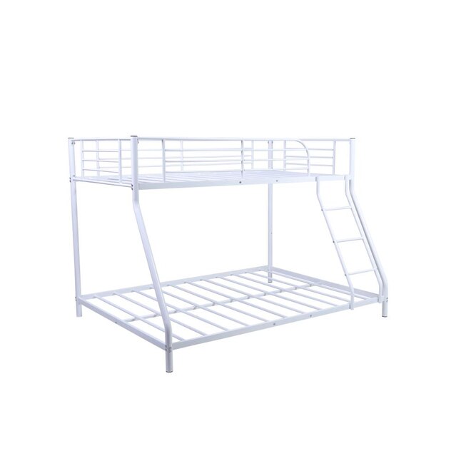 Casainc White Twin Over Full Bunk Bed, White Twin Over Full Bunk Bed Metal